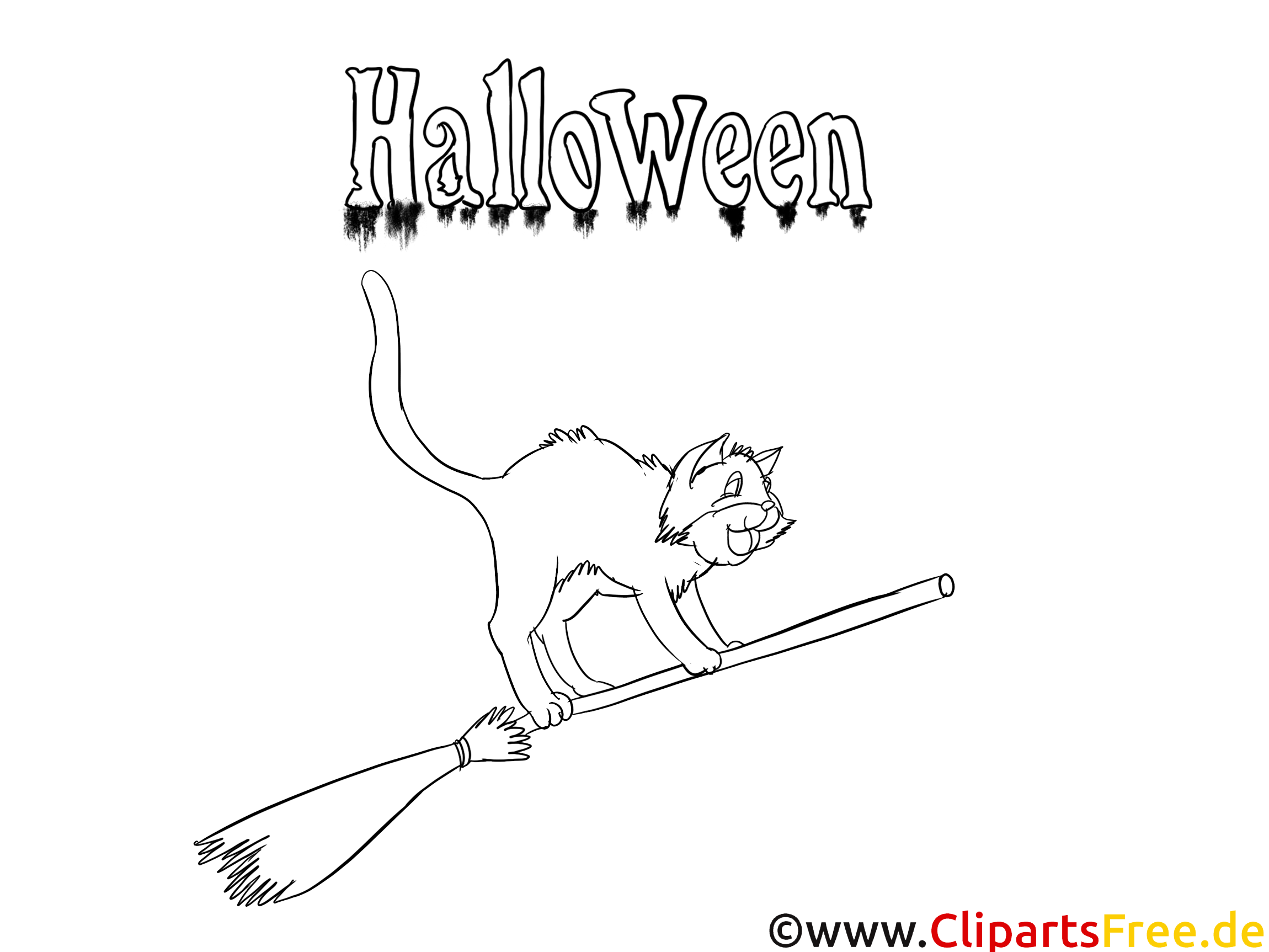 Balai dessin gratuit – Halloween à colorier
