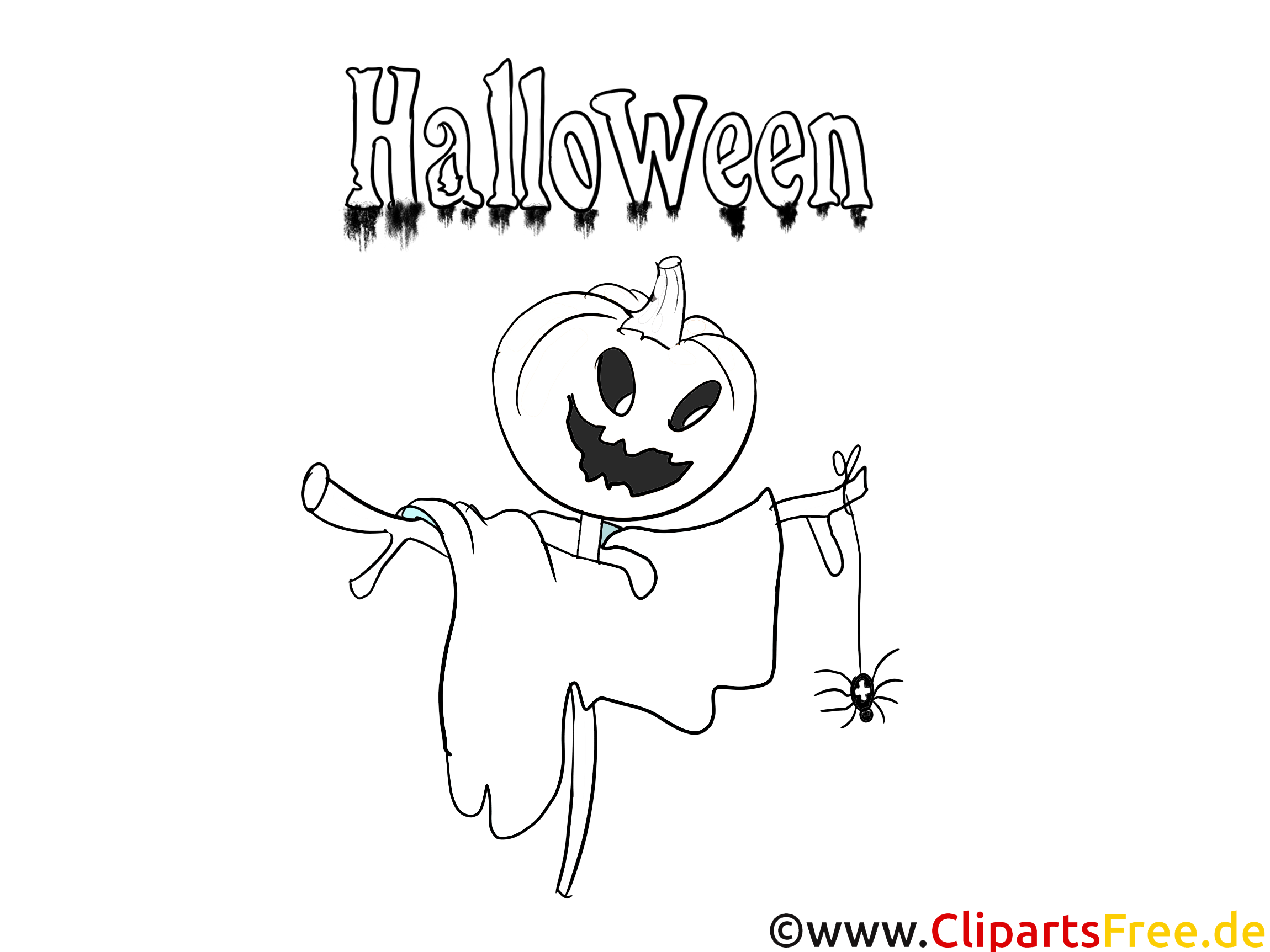 Coloriage halloween illustration à télécharger