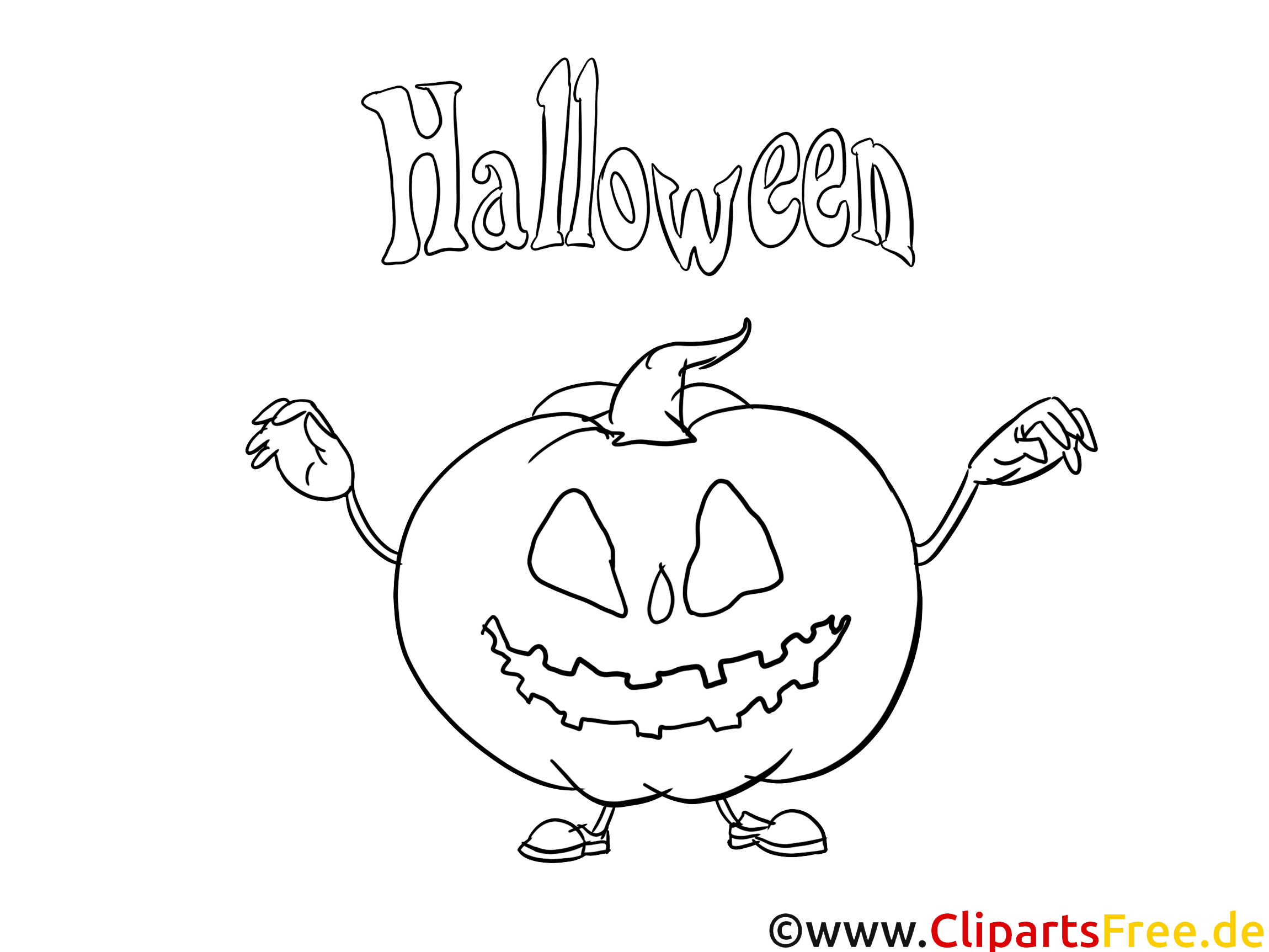 Courge dessin gratuit – Halloween à colorier