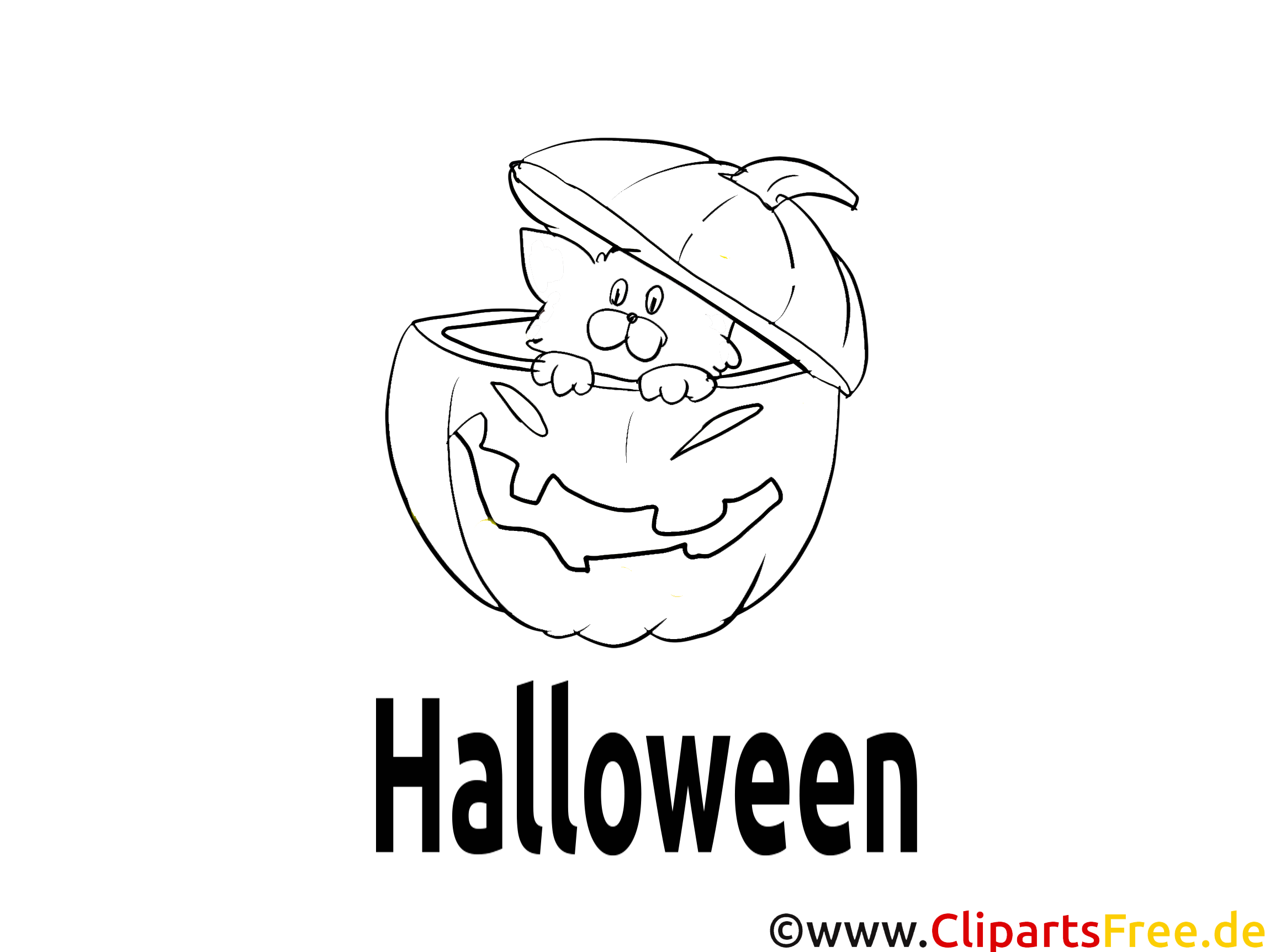 Courge image – Coloriage halloween illustration