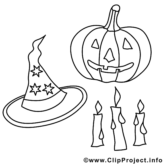 Objets dessin gratuit – Halloween à colorier