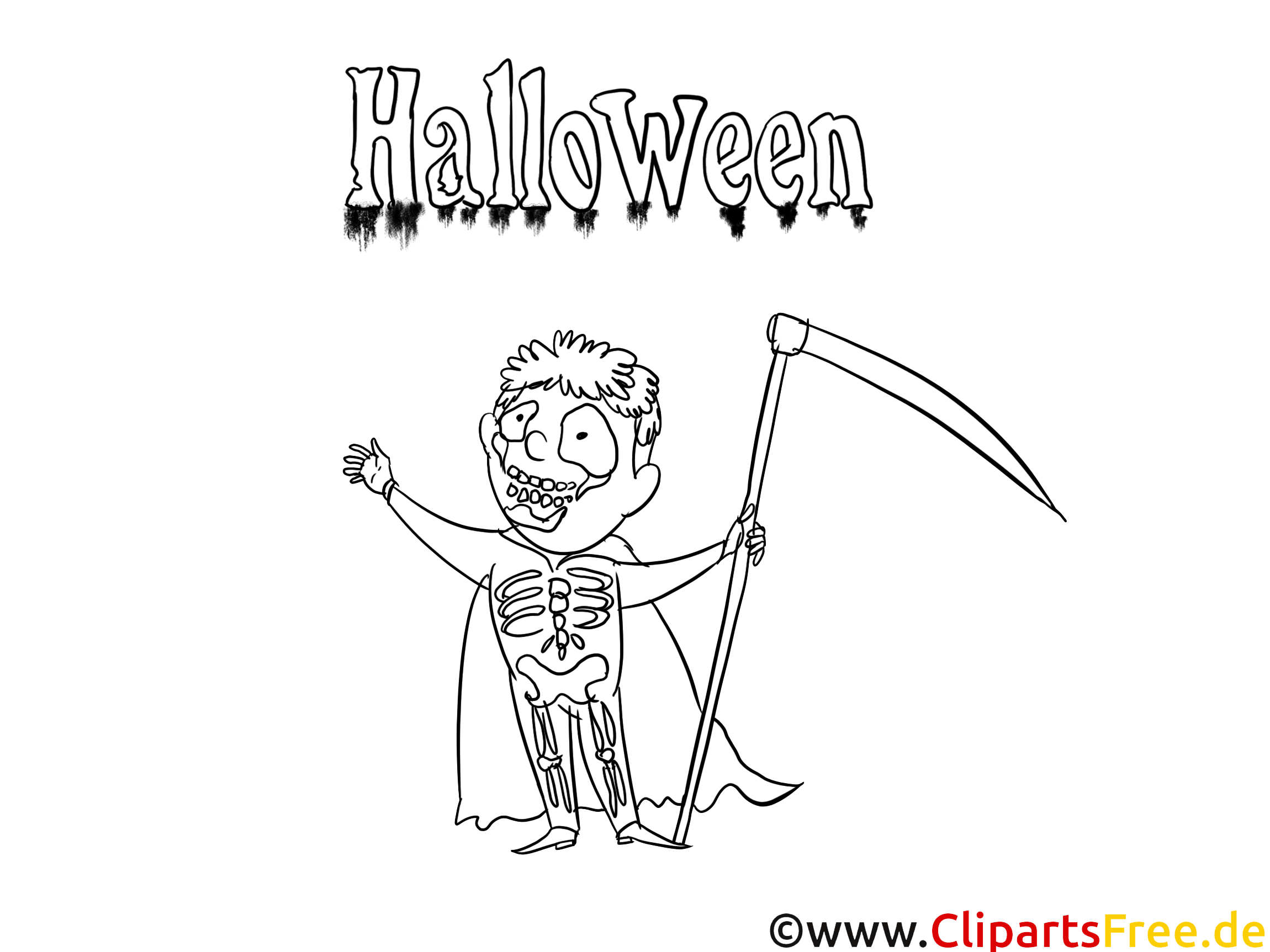Squelette clip arts – Halloween à imprimer