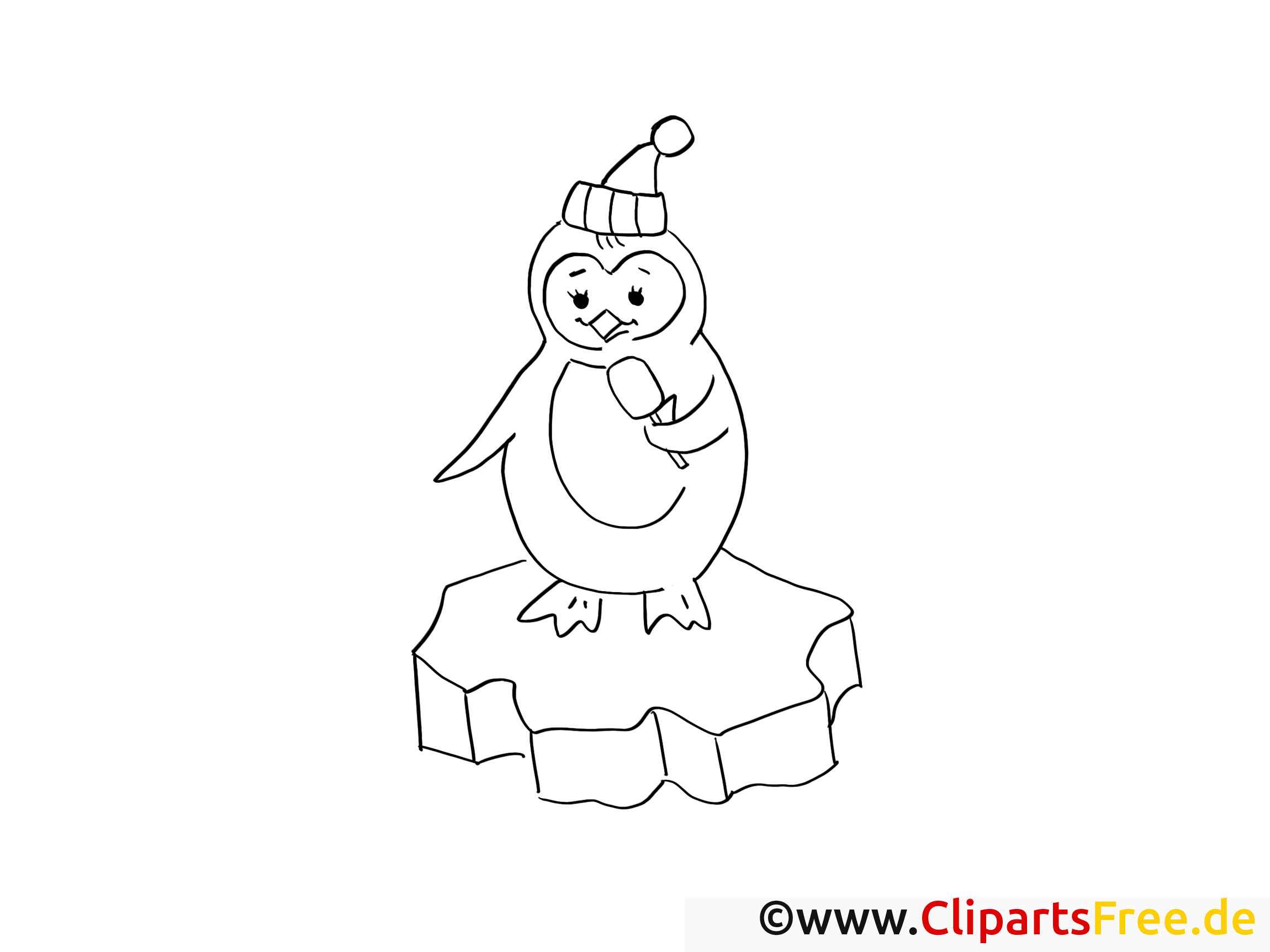 Pingouin dessins gratuits – Hiver à colorier