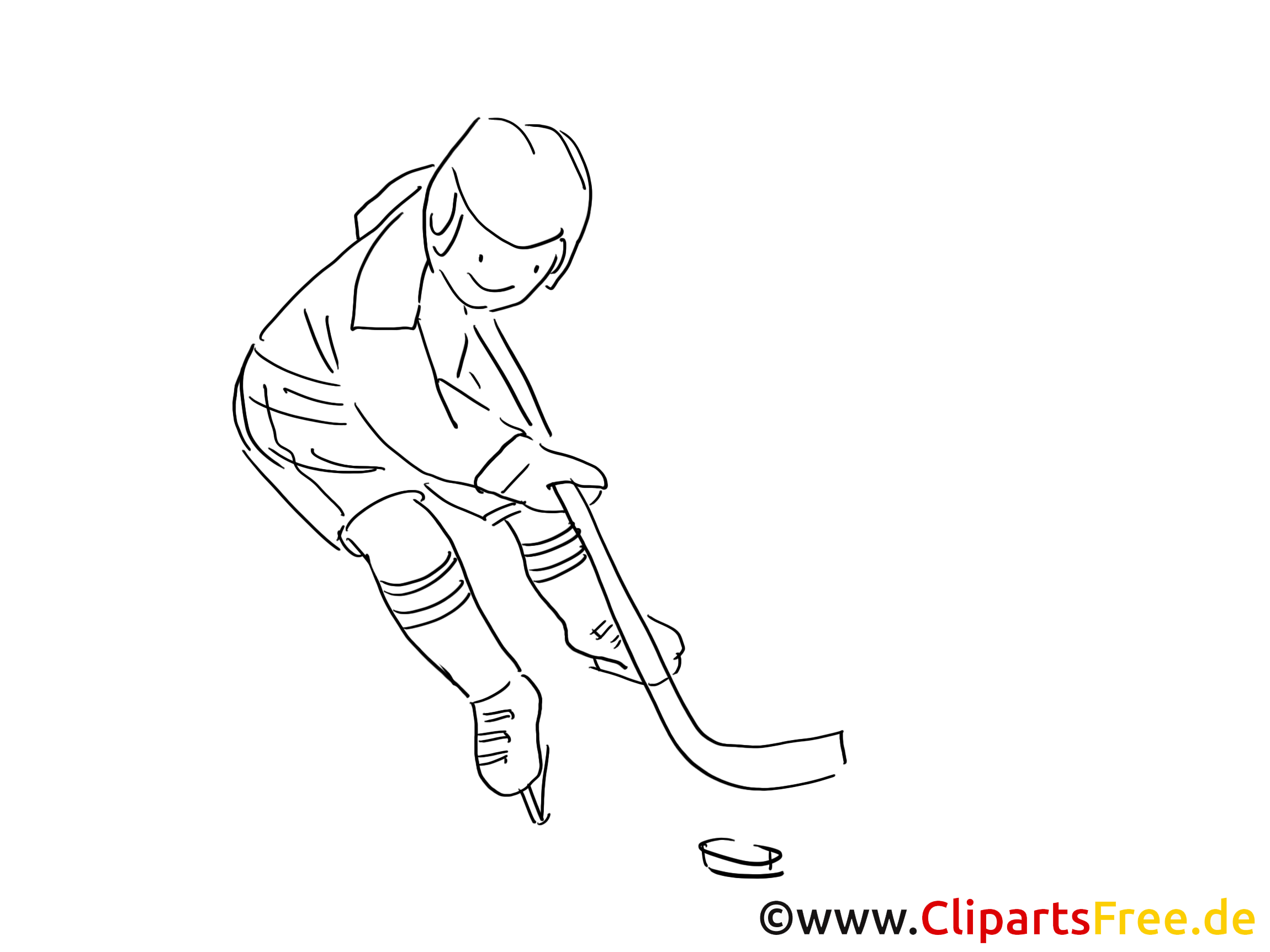 Bâton clip art – Hockey image à colorier
