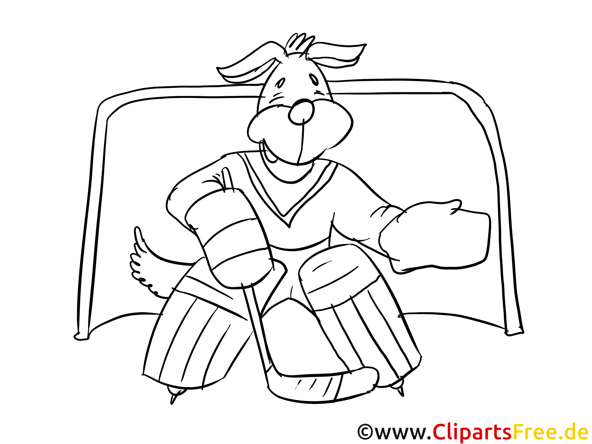 Chien clip art – Hockey image à colorier