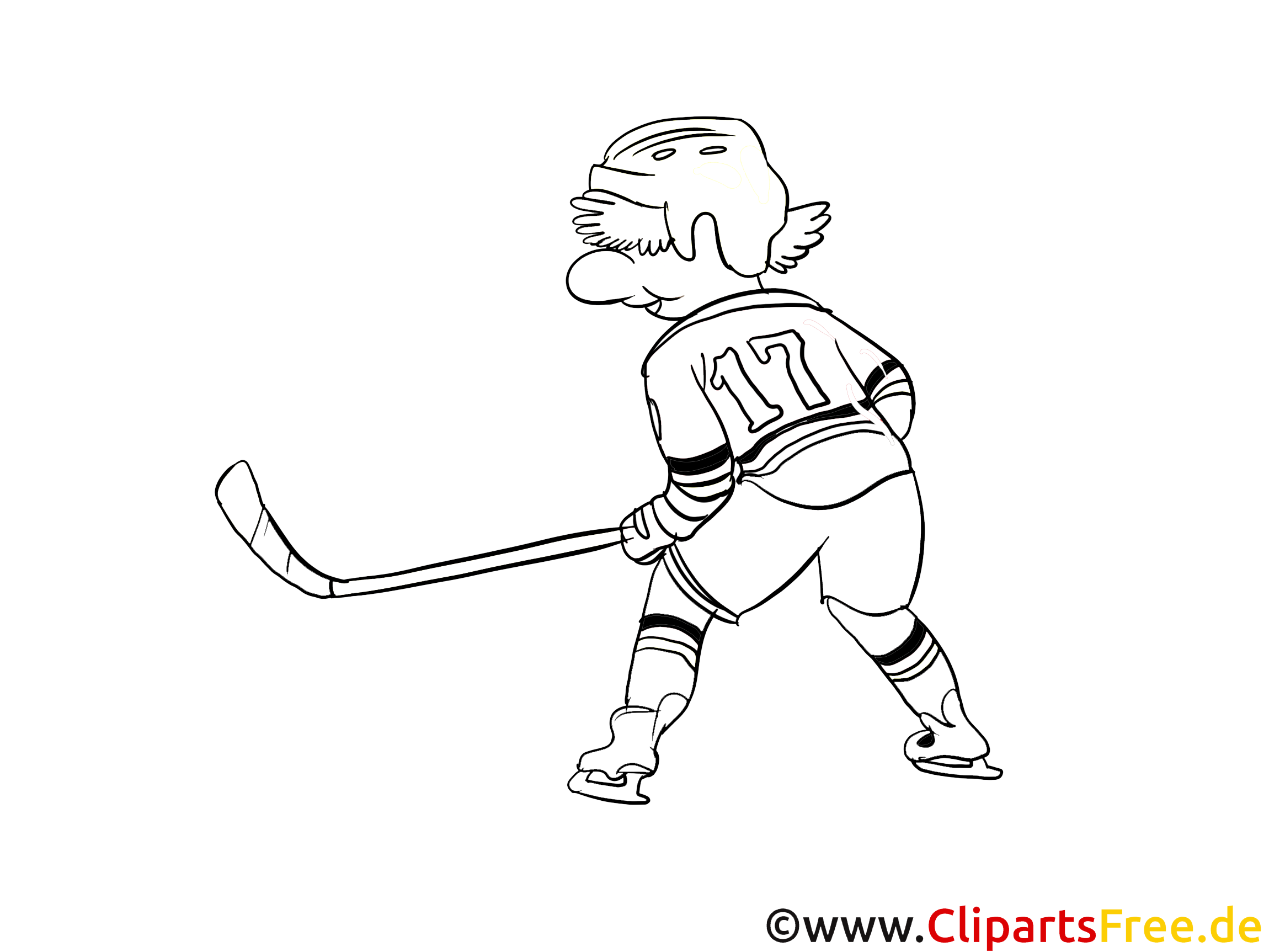 Coloriage joueur hockey illustration à télécharger
