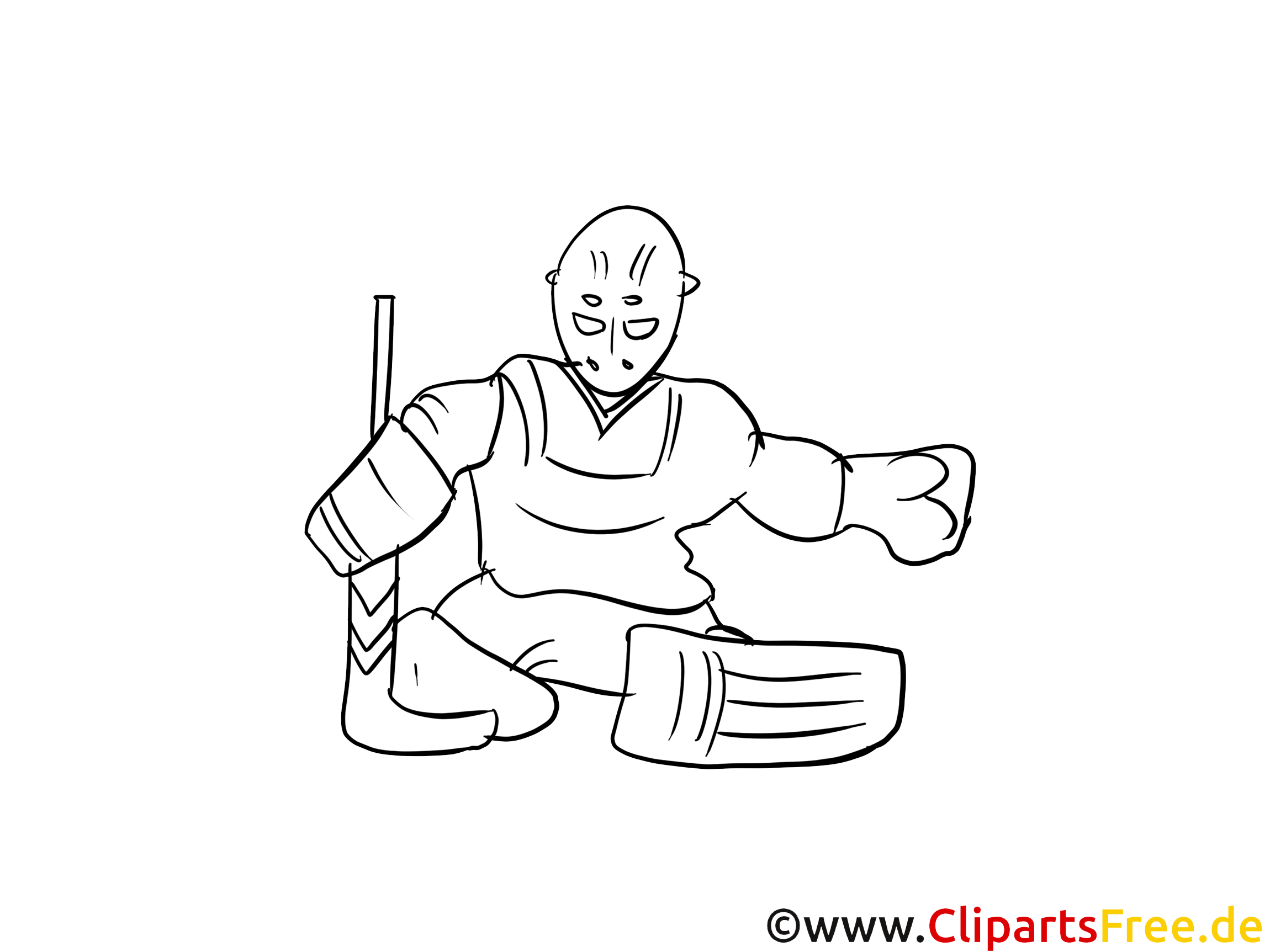 Gardien clipart – Hockey dessins à colorier