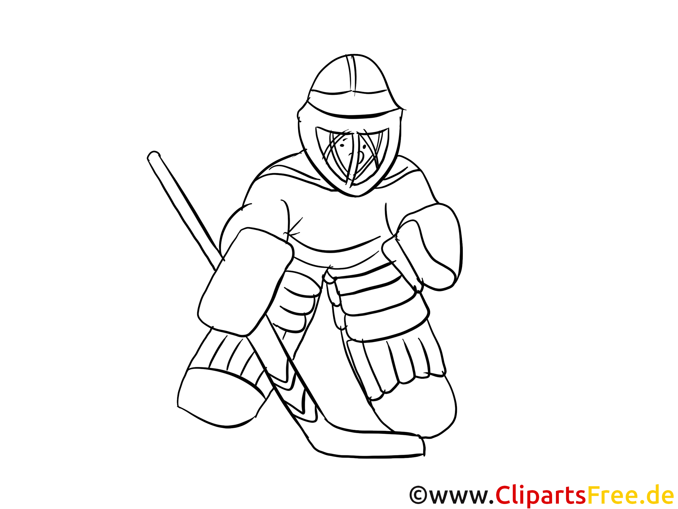 Gardien illustration – Coloriage hockey cliparts