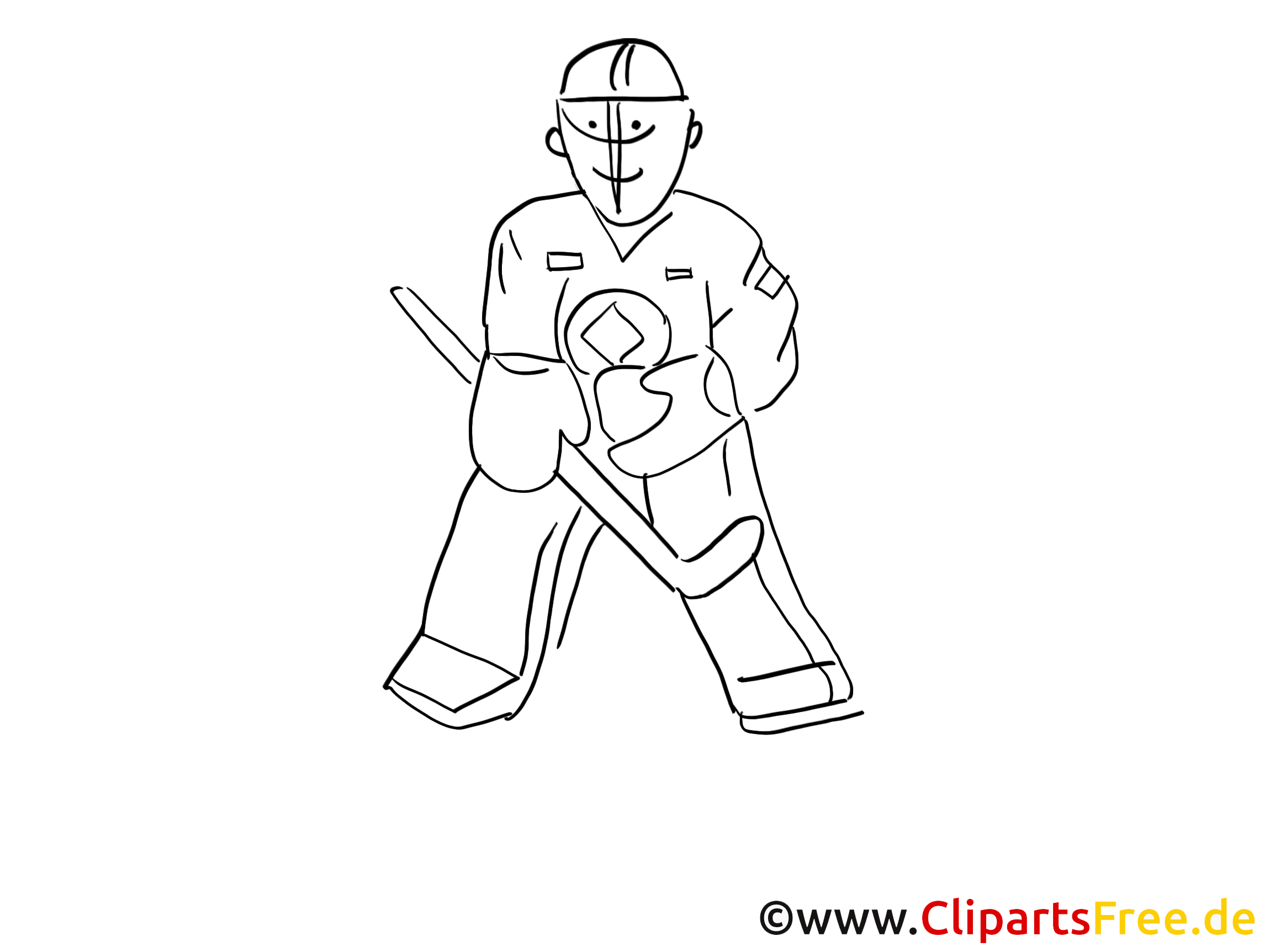 Gardien illustration – Hockey à colorier