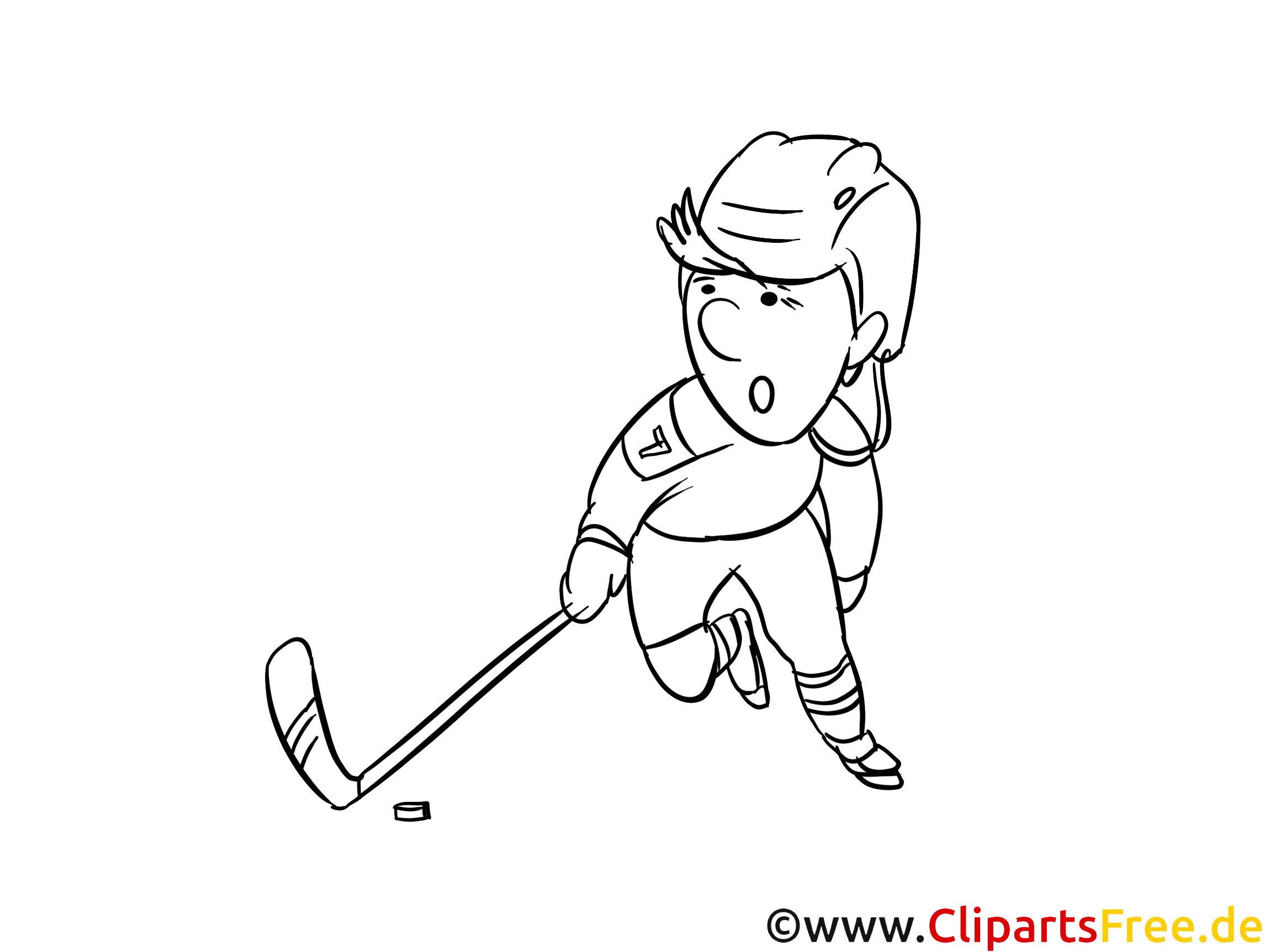 Hiver image – Coloriage hockey illustration