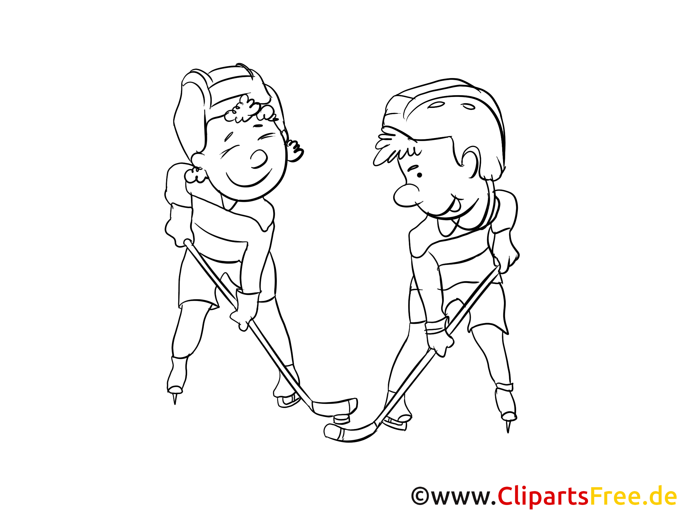 Hockeyeurs illustration – Hockey à colorier