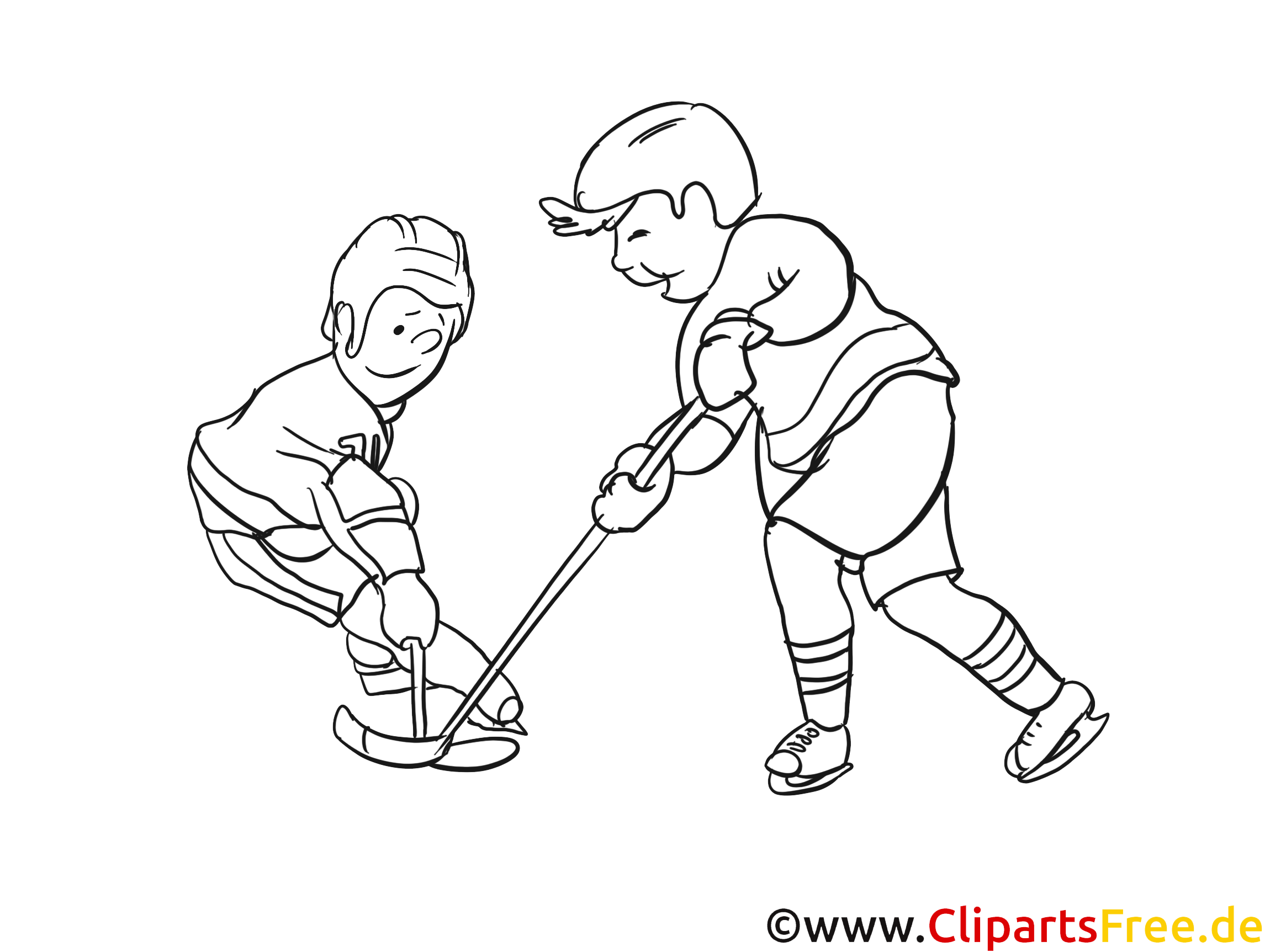 Hockeyeurs images gratuites – Hockey à colorier