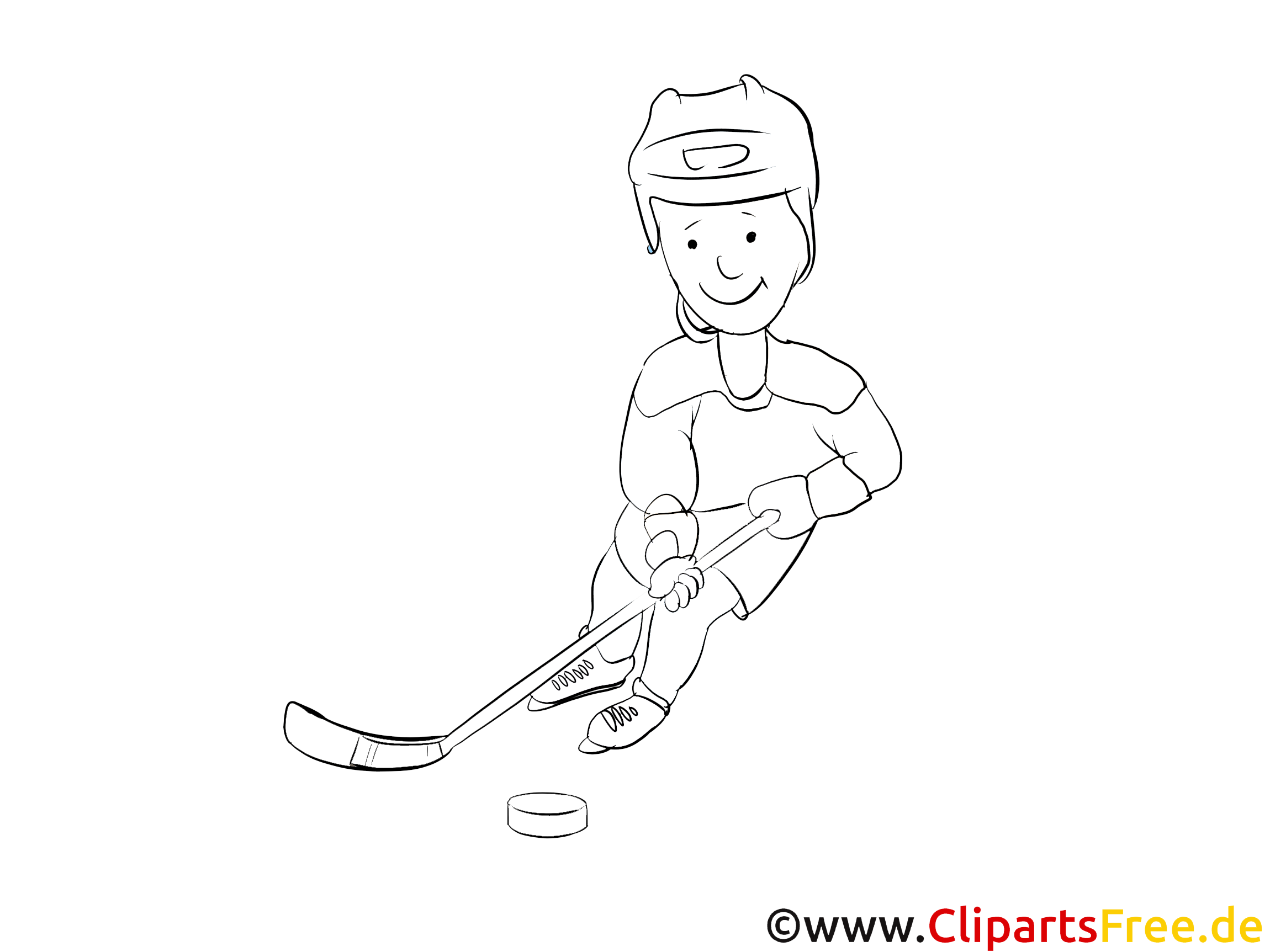 Image gratuite joueur – Hockey à colorier