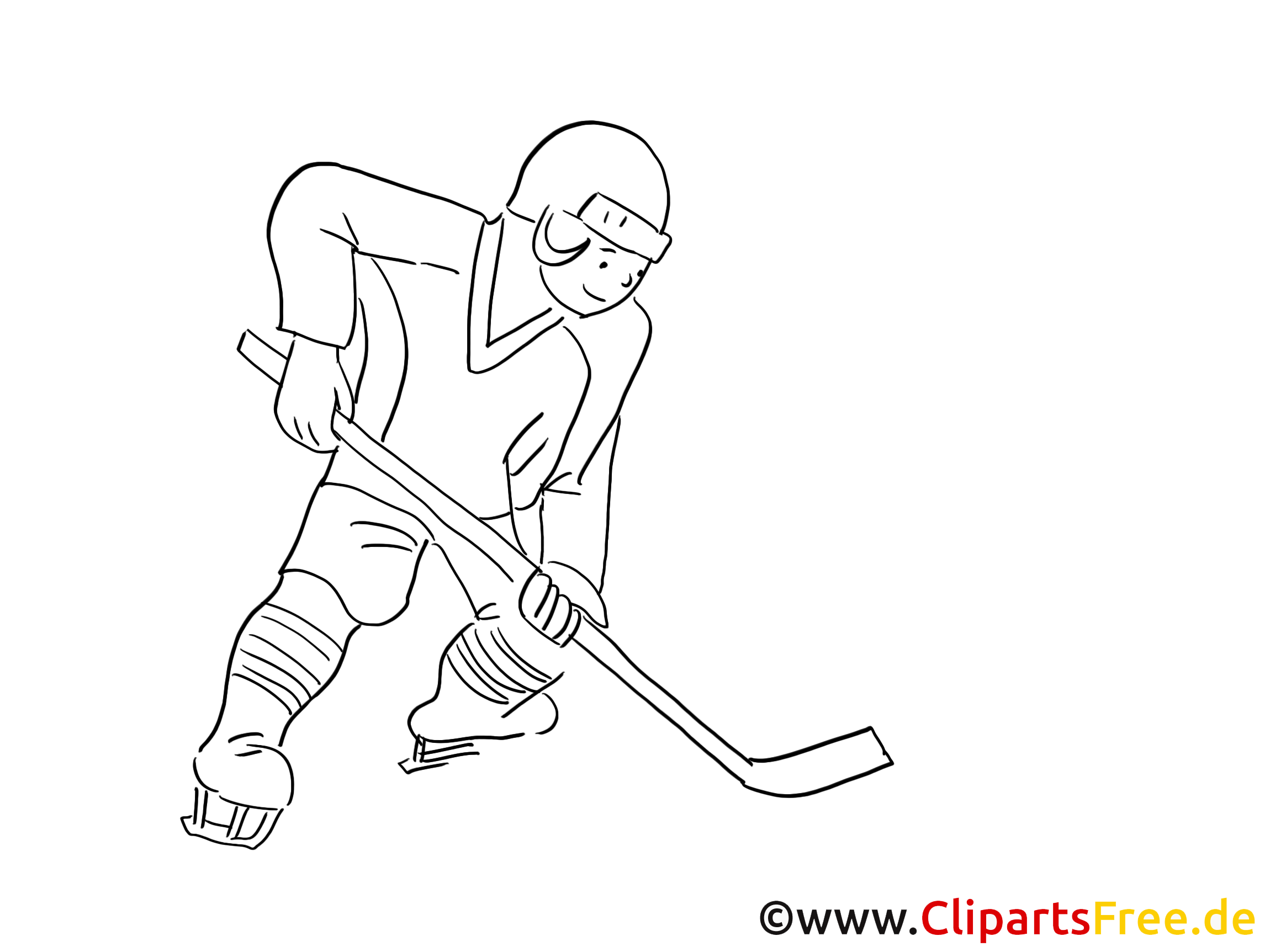 Joueur clipart – Hockey dessins à colorier