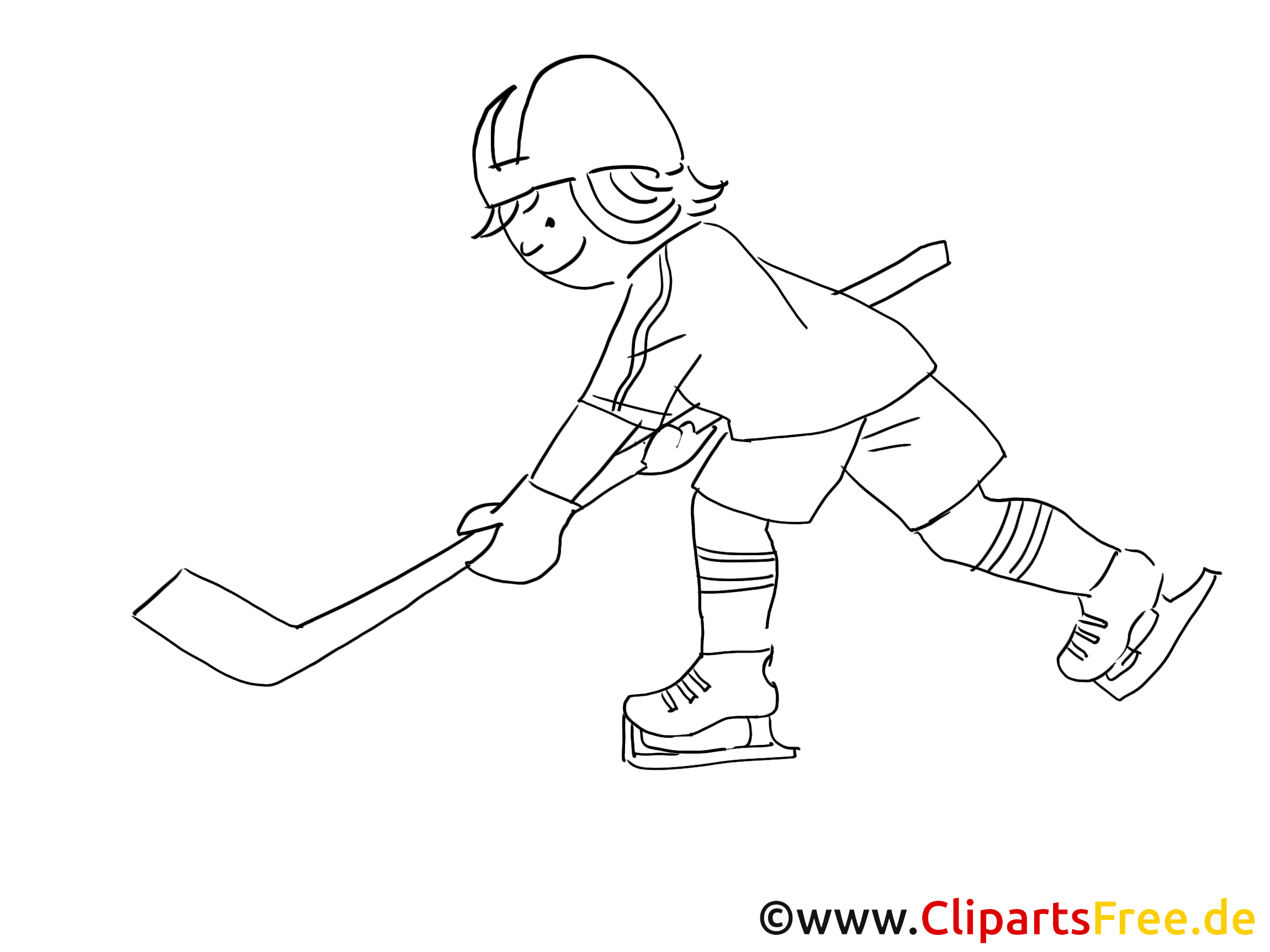 Sport d'hiver image gratuite – Hockey à colorier