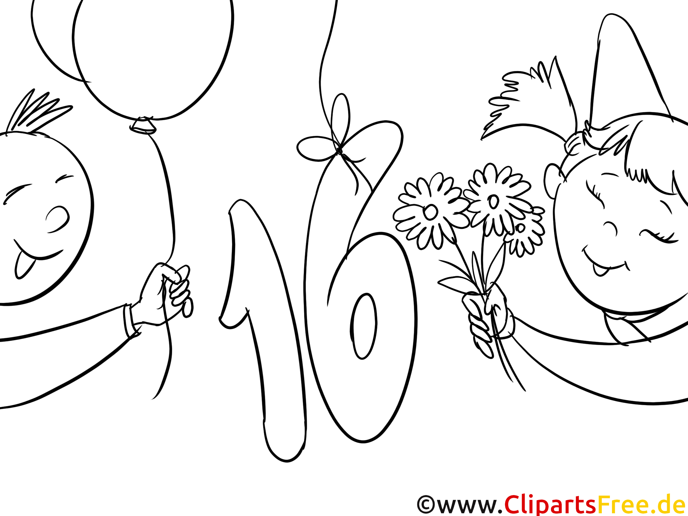 16 ans clipart gratuit – Invitations à colorier 16 ans clipart gratuit – Invitations à colorier