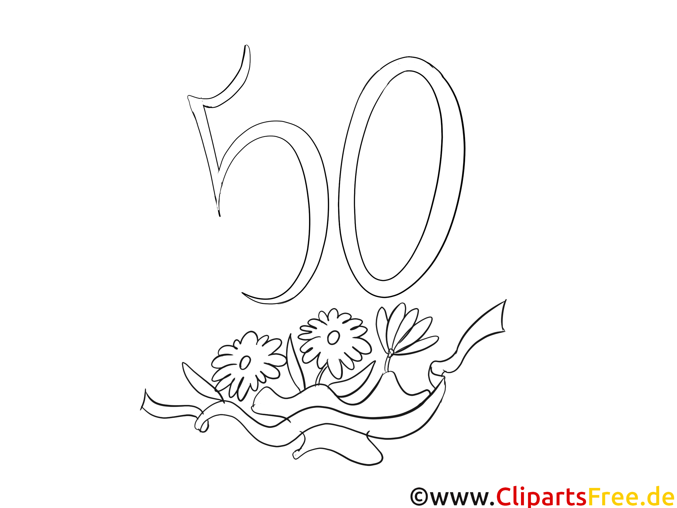 50 ans images gratuites – Invitations à colorier