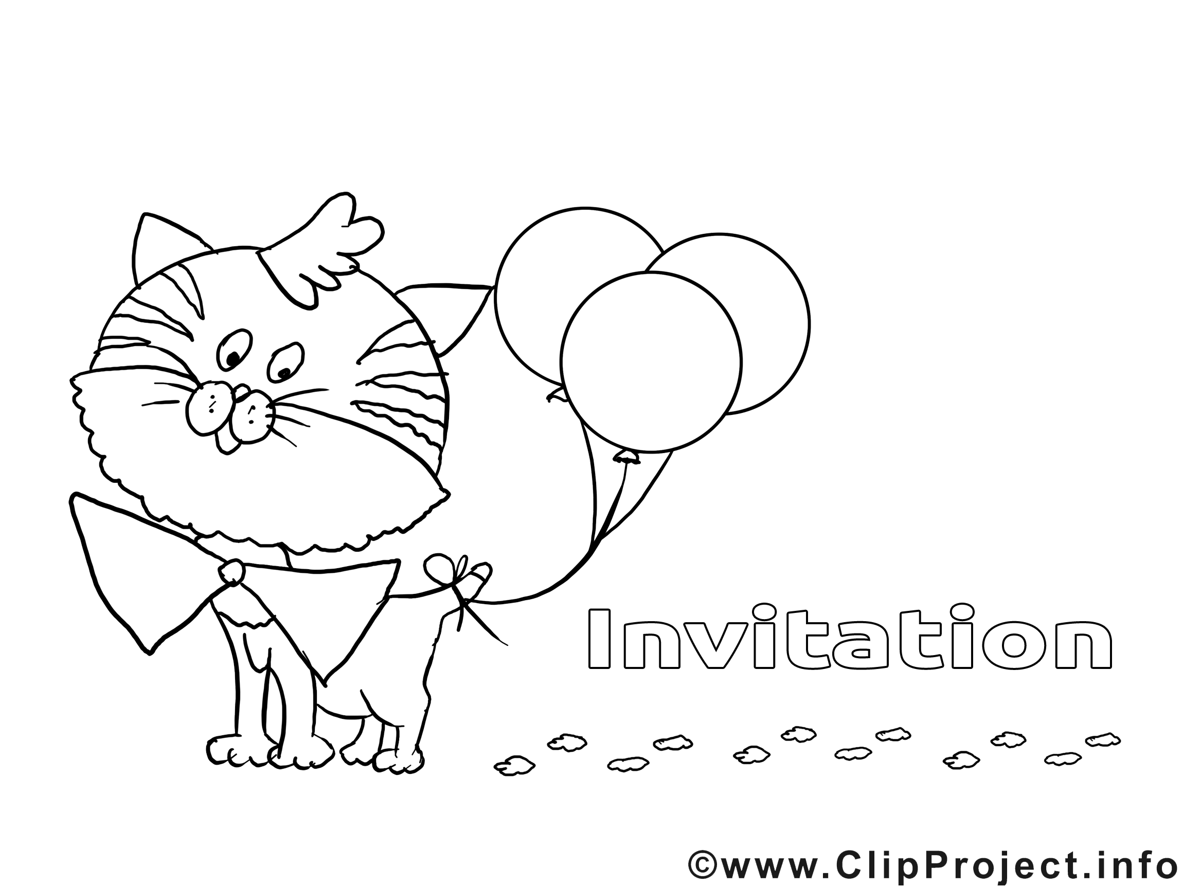 Ballons image – Coloriage invitations illustration