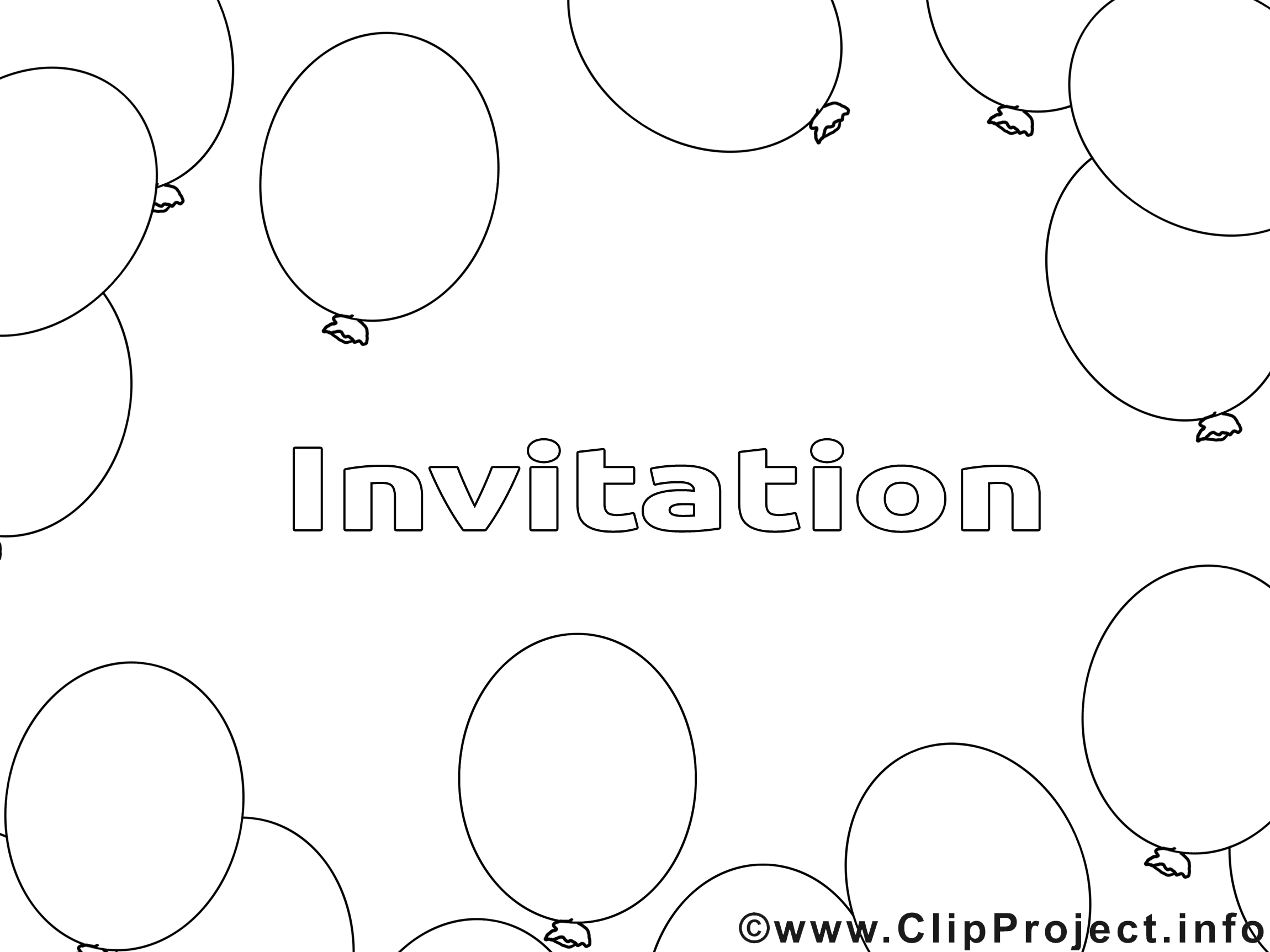 Ballons image – Invitations images à colorier