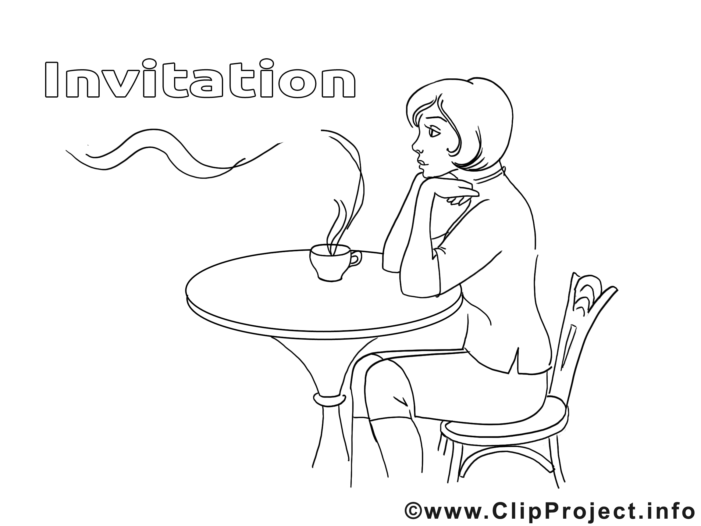 Café image à télécharger – Invitations à colorier