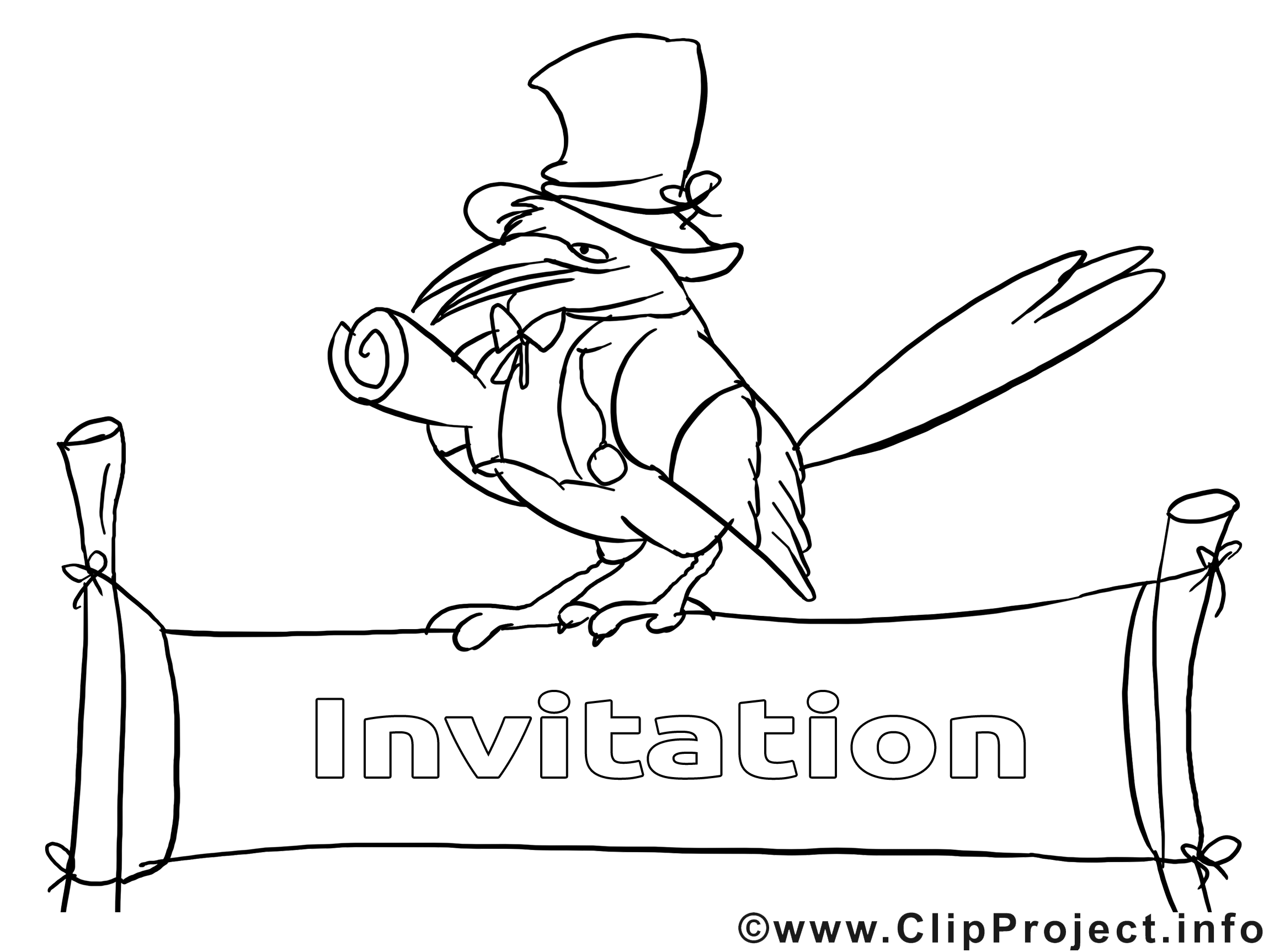 Corbeau dessin à télécharger – Invitations à colorier