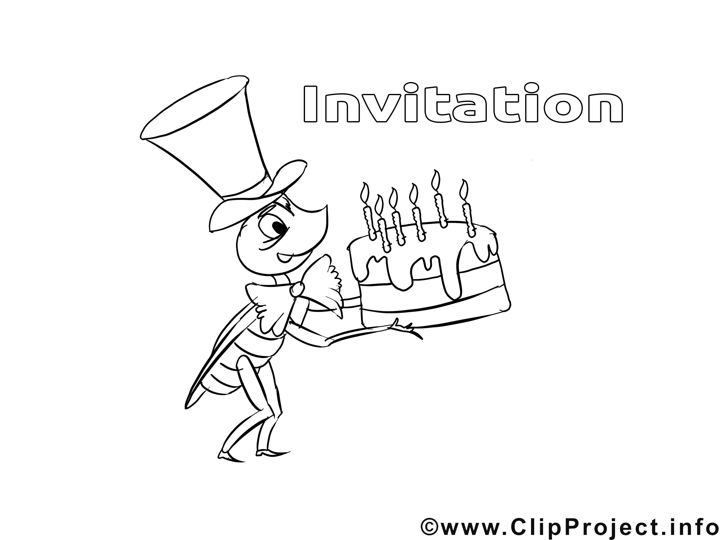 Gâteau dessin à télécharger – Invitations à colorier