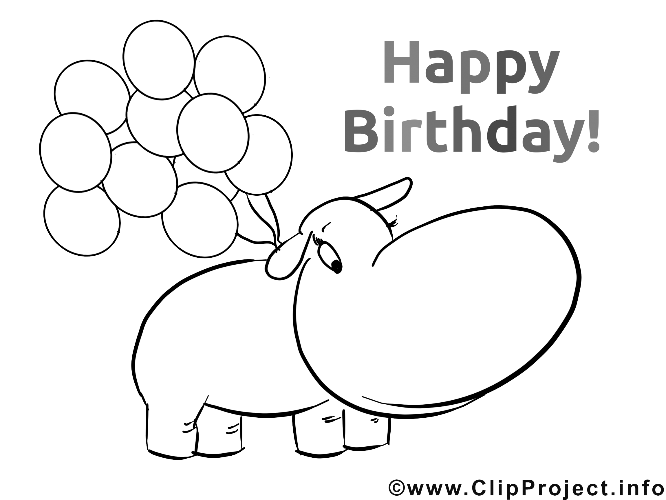 Hippopotame image à télécharger – Invitations à colorier
