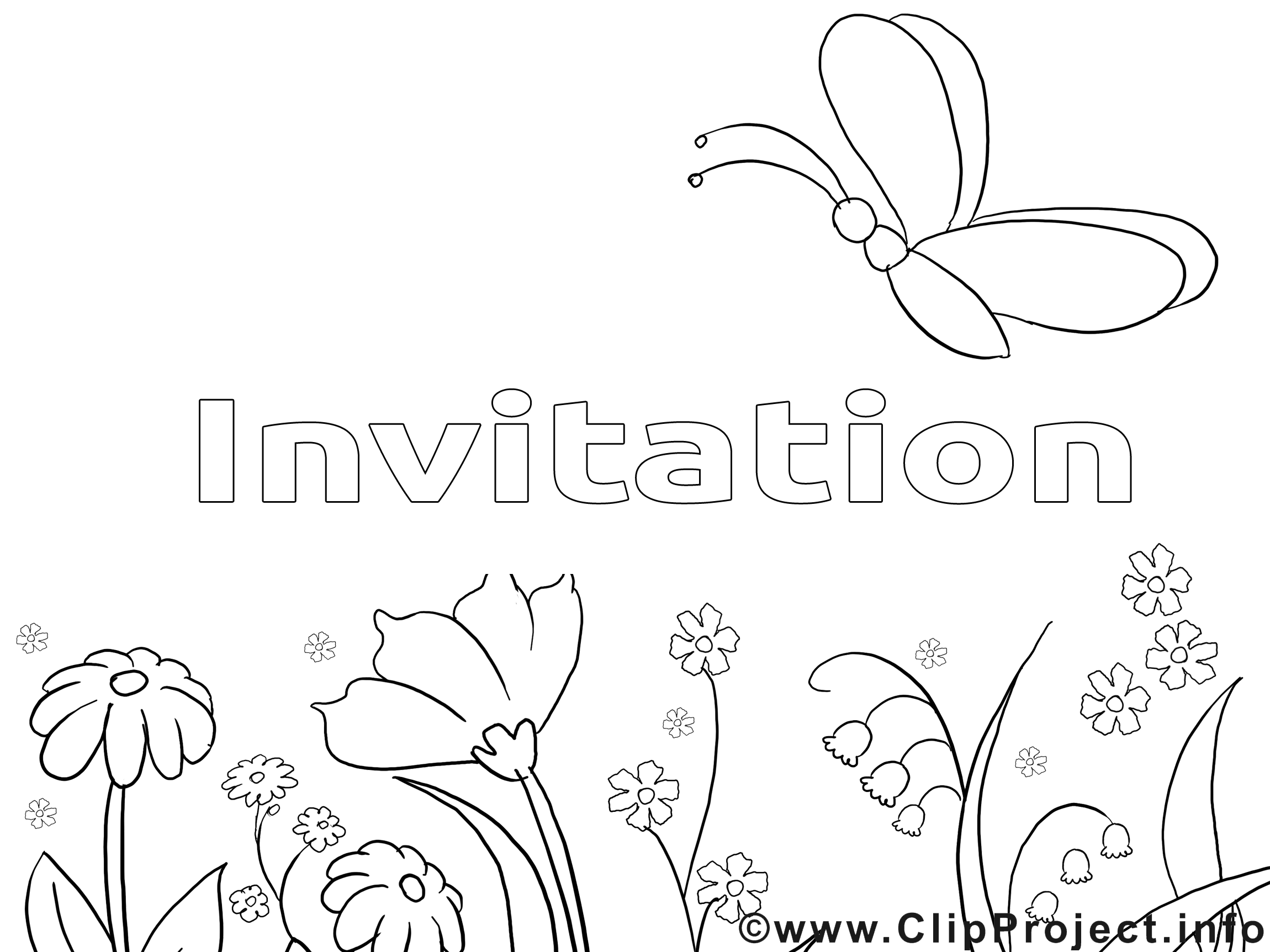 Papillon image gratuite – Invitations à colorier