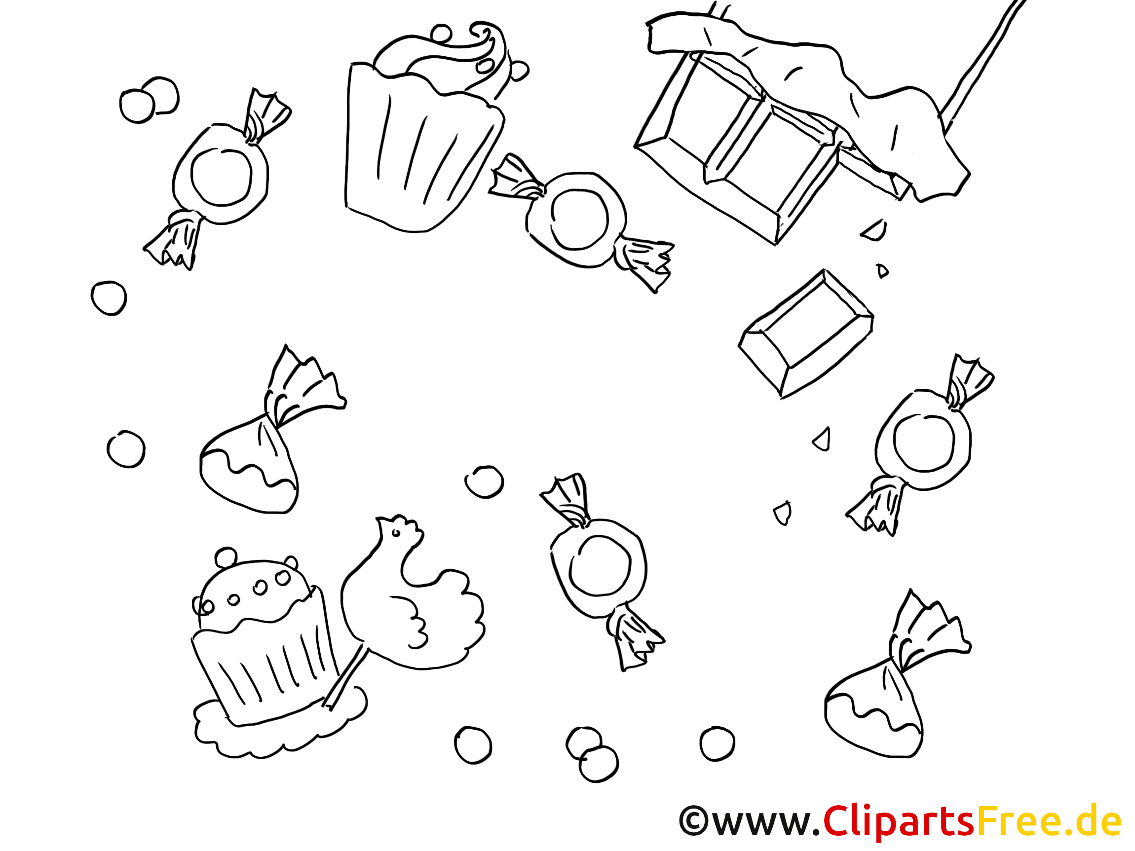 Sucrerie clipart – Invitations dessins à colorier
