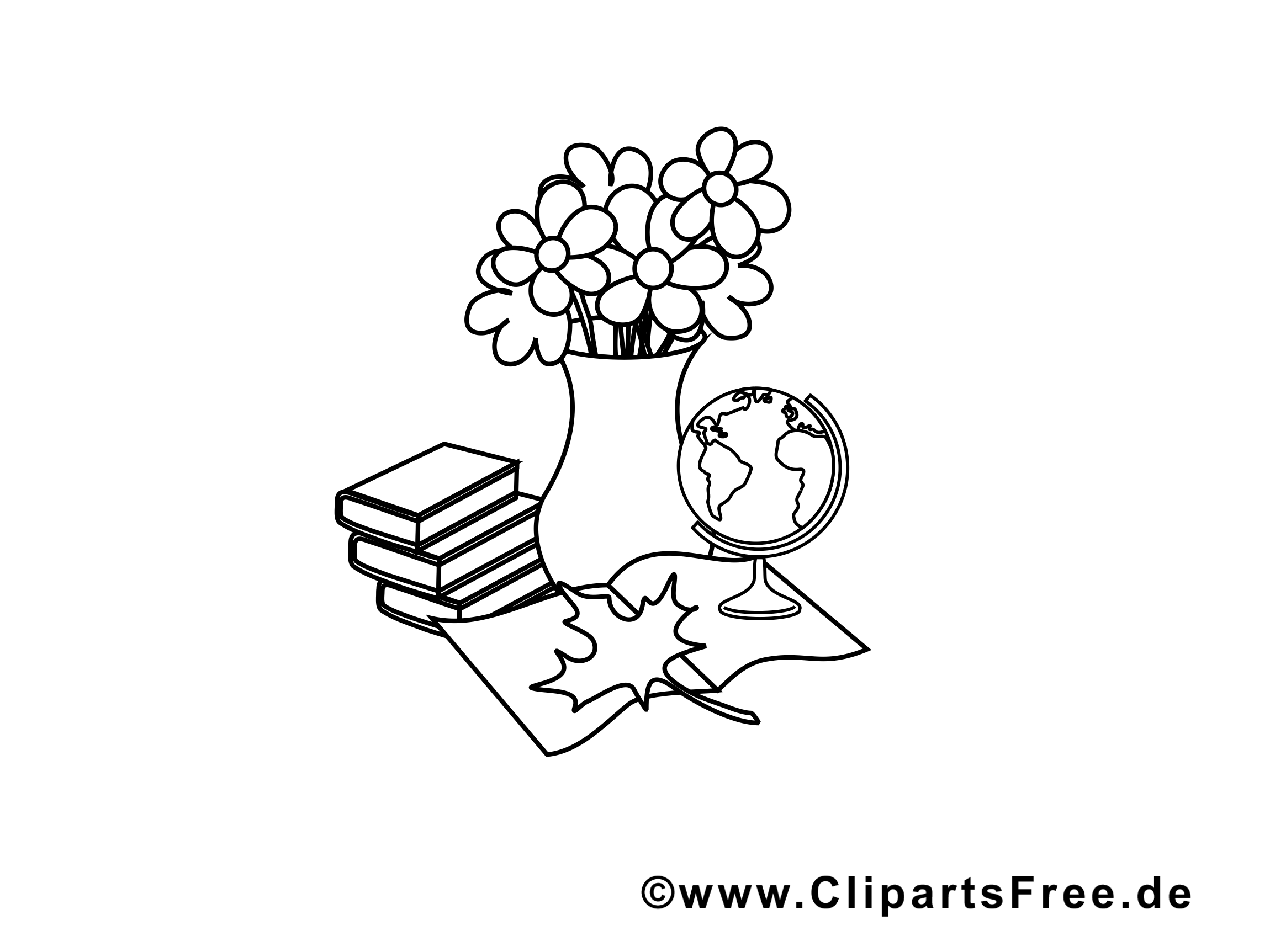 Fleurs clip art gratuit – École à colorier
