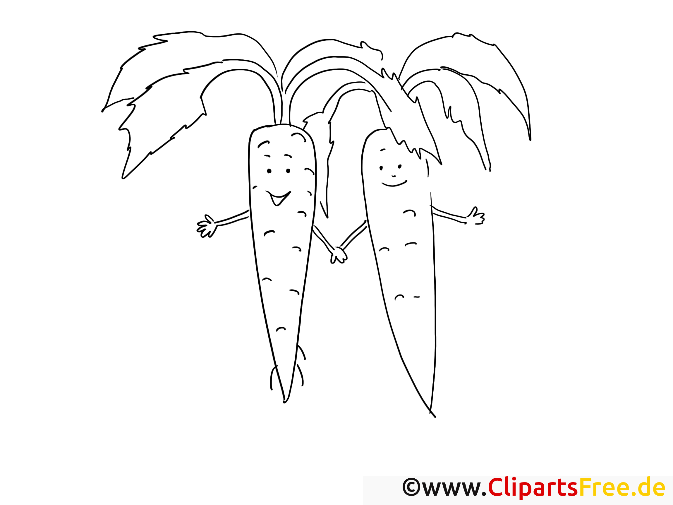 Carotte dessin gratuit – Légumes à colorier