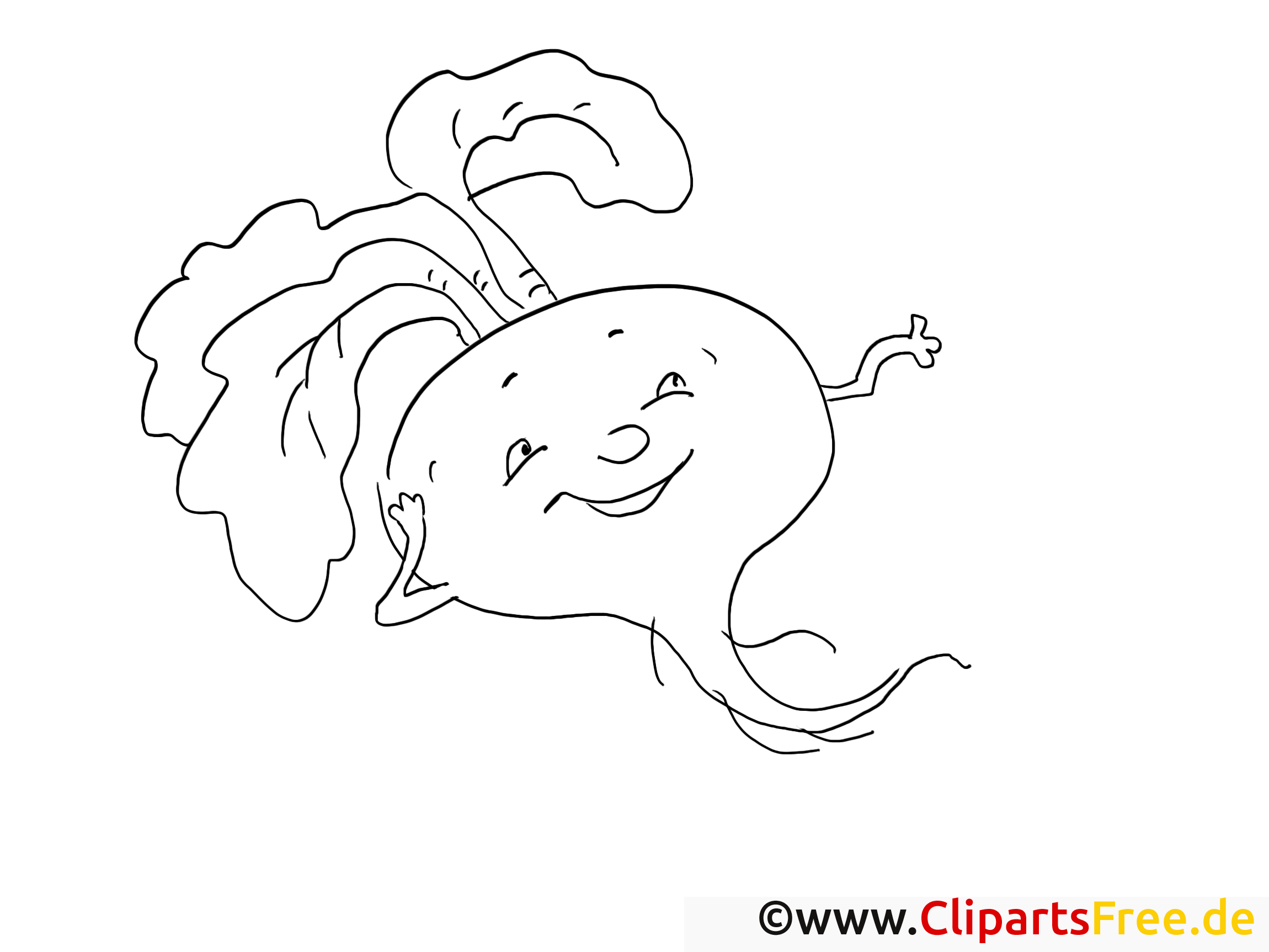 Radis illustration – Coloriage légumes cliparts
