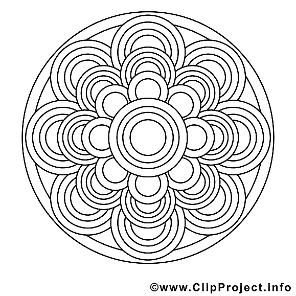 Mandalas clip art  image à colorier