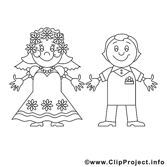 Couple marié illustration – Mariage à imprimer