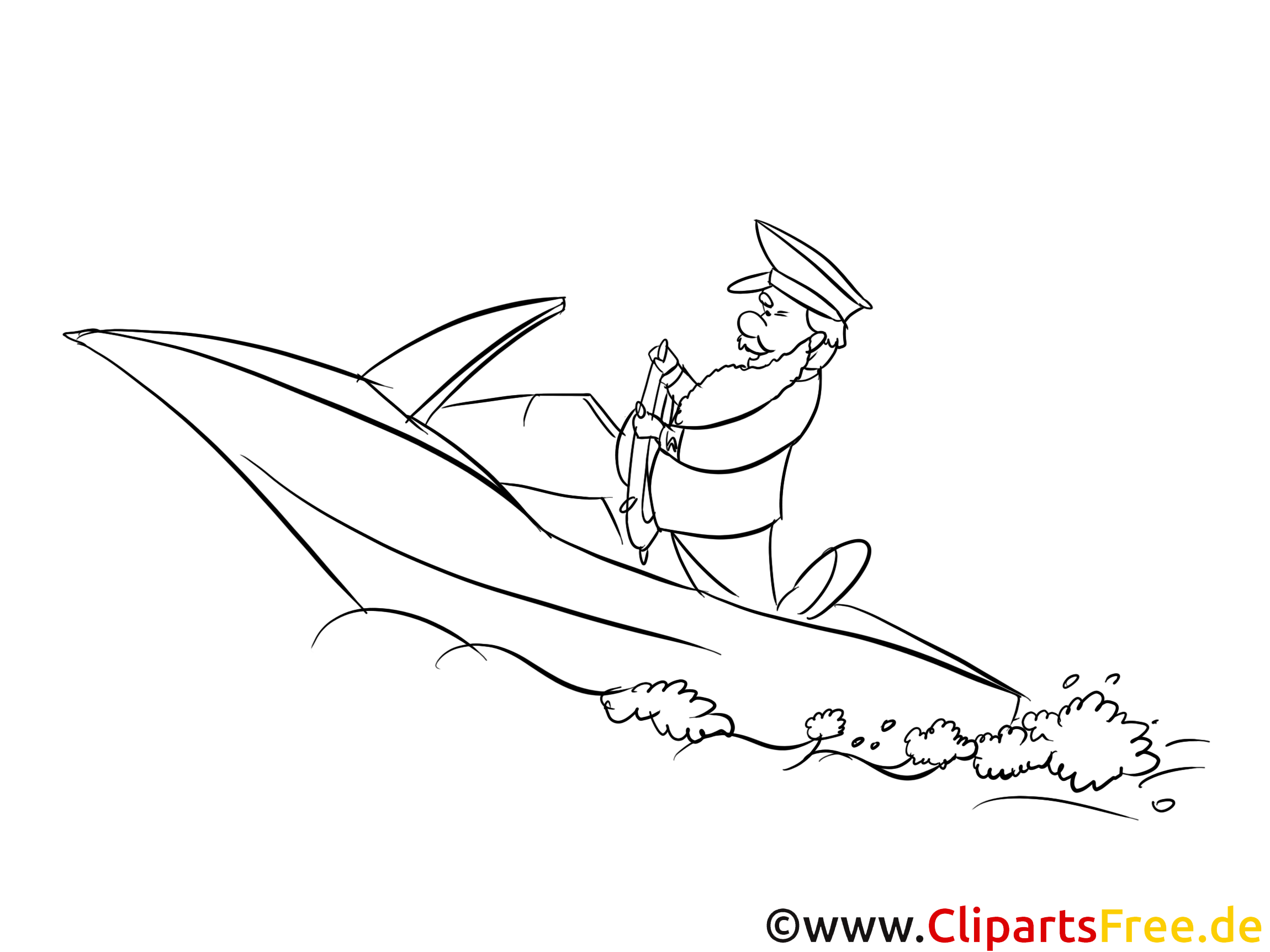 Yacht clip art – Mer image à colorier