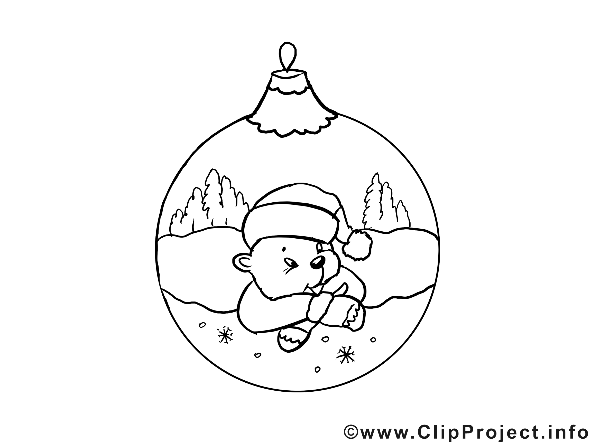 Boule ours dessins gratuits – Nouvel an à colorier