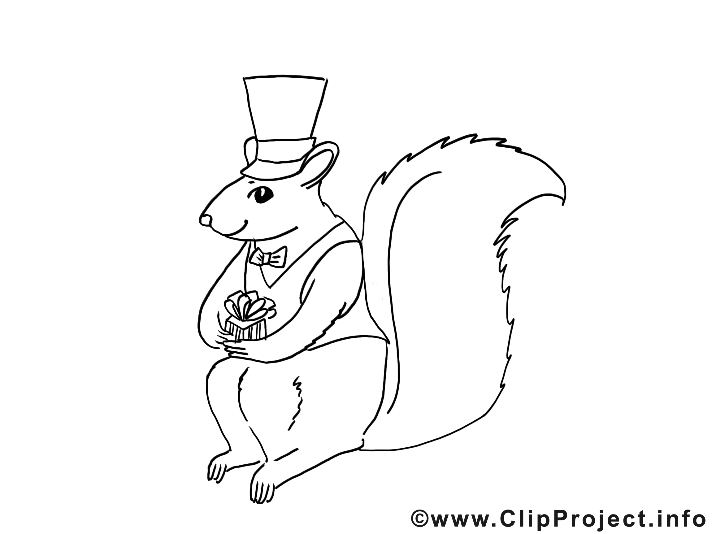 Écureuil clipart gratuit – Nouvel à colorier