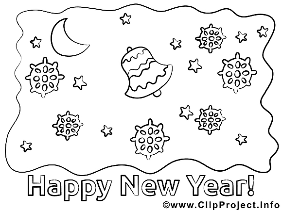 Flocons dessins gratuits – Nouvel an à colorier
