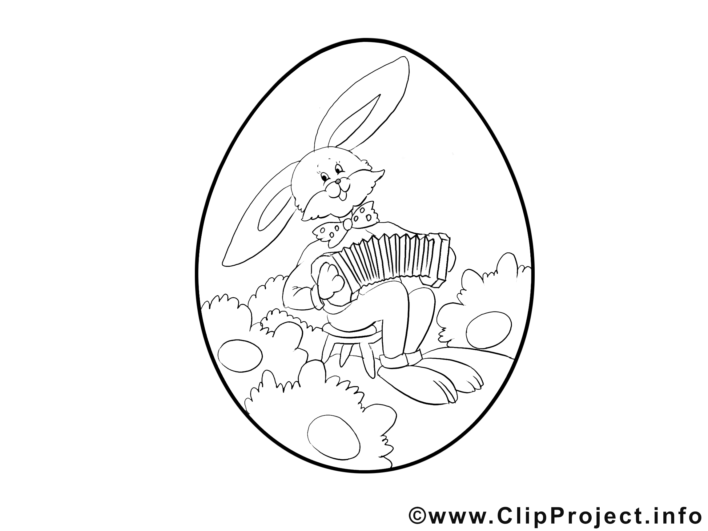 Accordéon lapin dessin – Pâques gratuits à imprimer