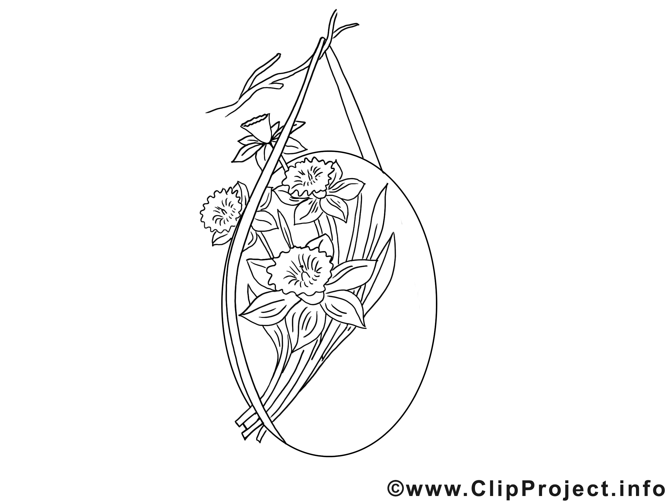Bouquet image – Coloriage pâques illustration