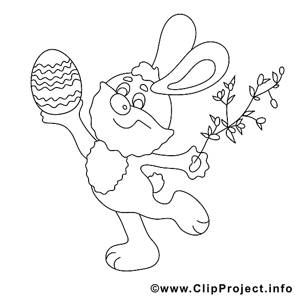 Clip art fête – Pâques image à colorier