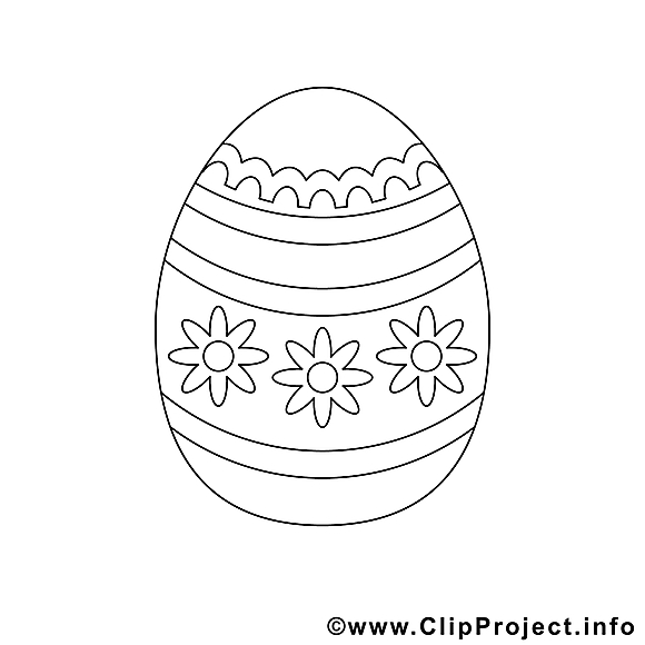 Clipart gratuit oeuf – Pâques à colorier