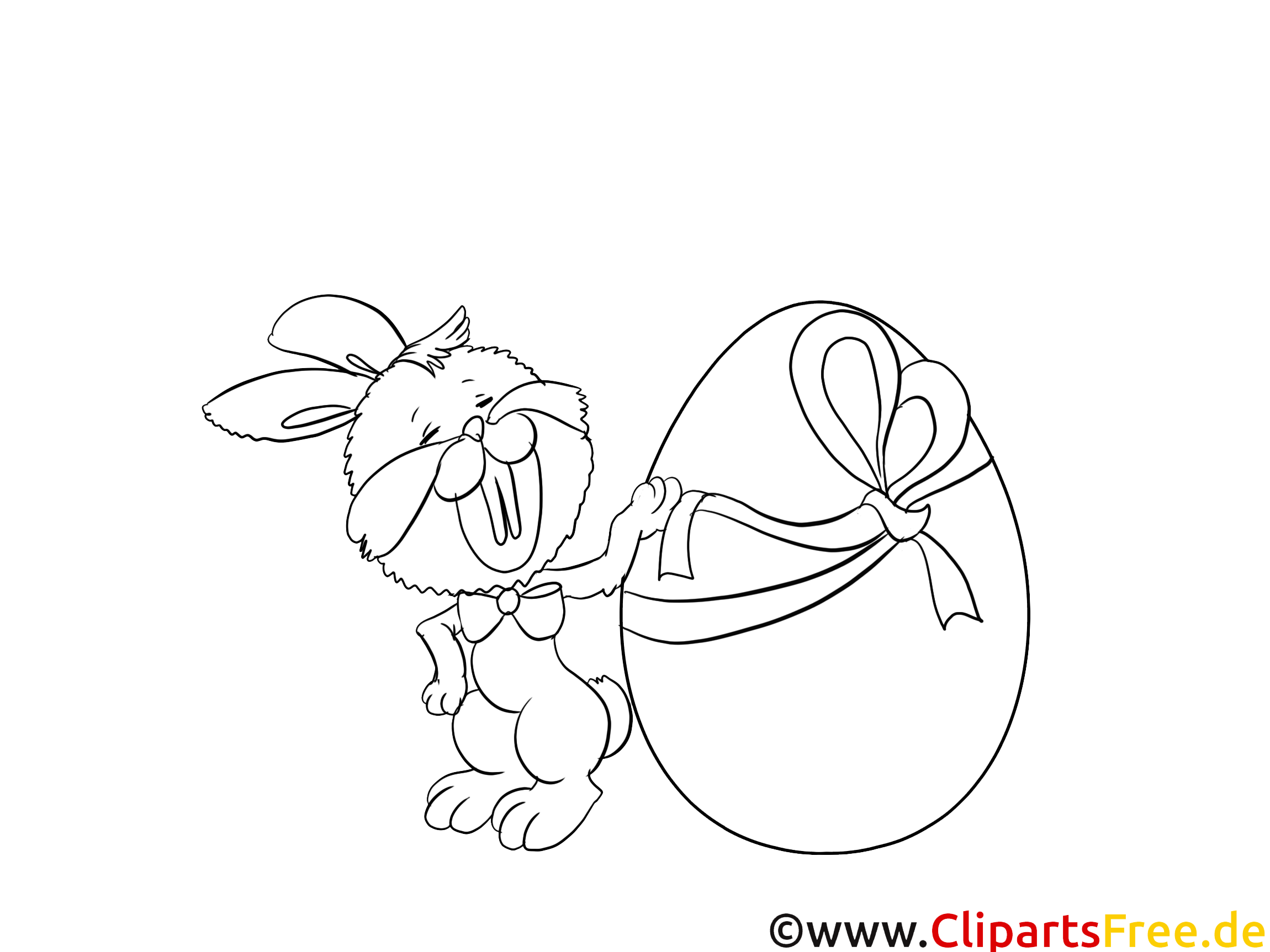 Clipart gratuit oeuf – Pâques à colorier