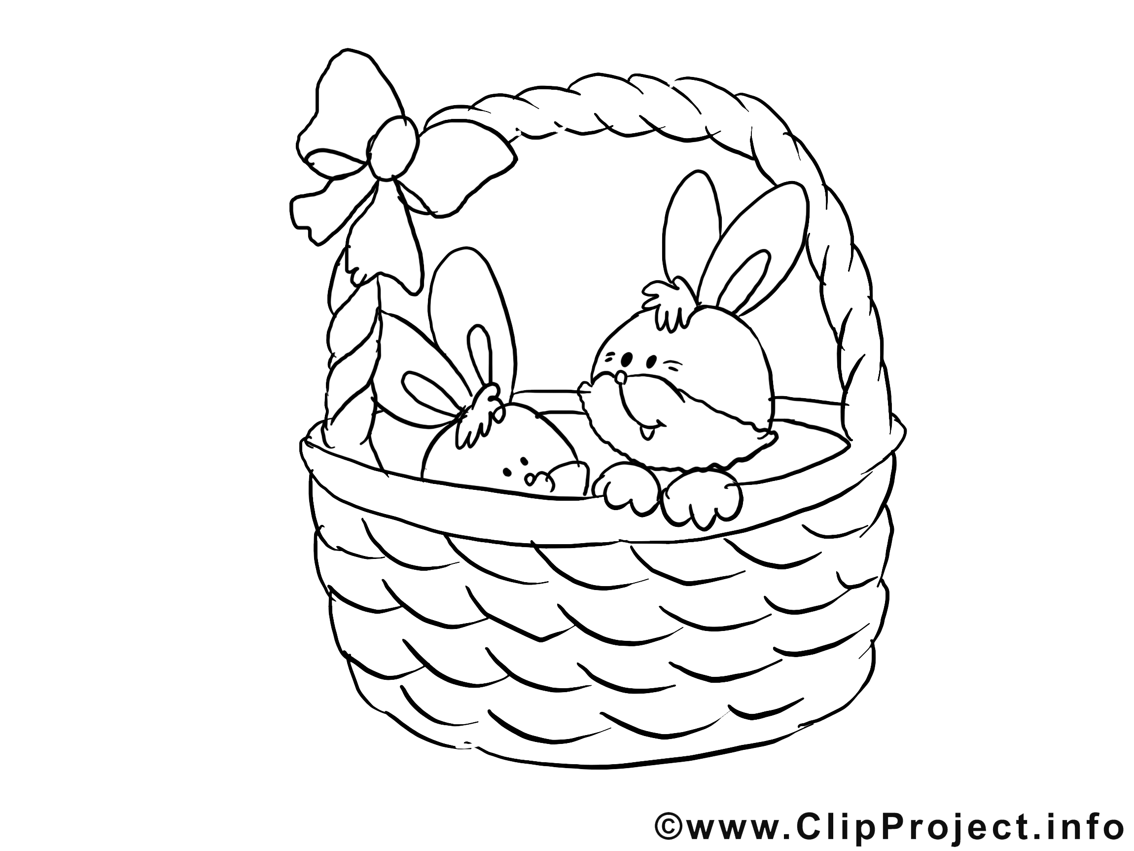 Dessins gratuits panier – Pâques à colorier