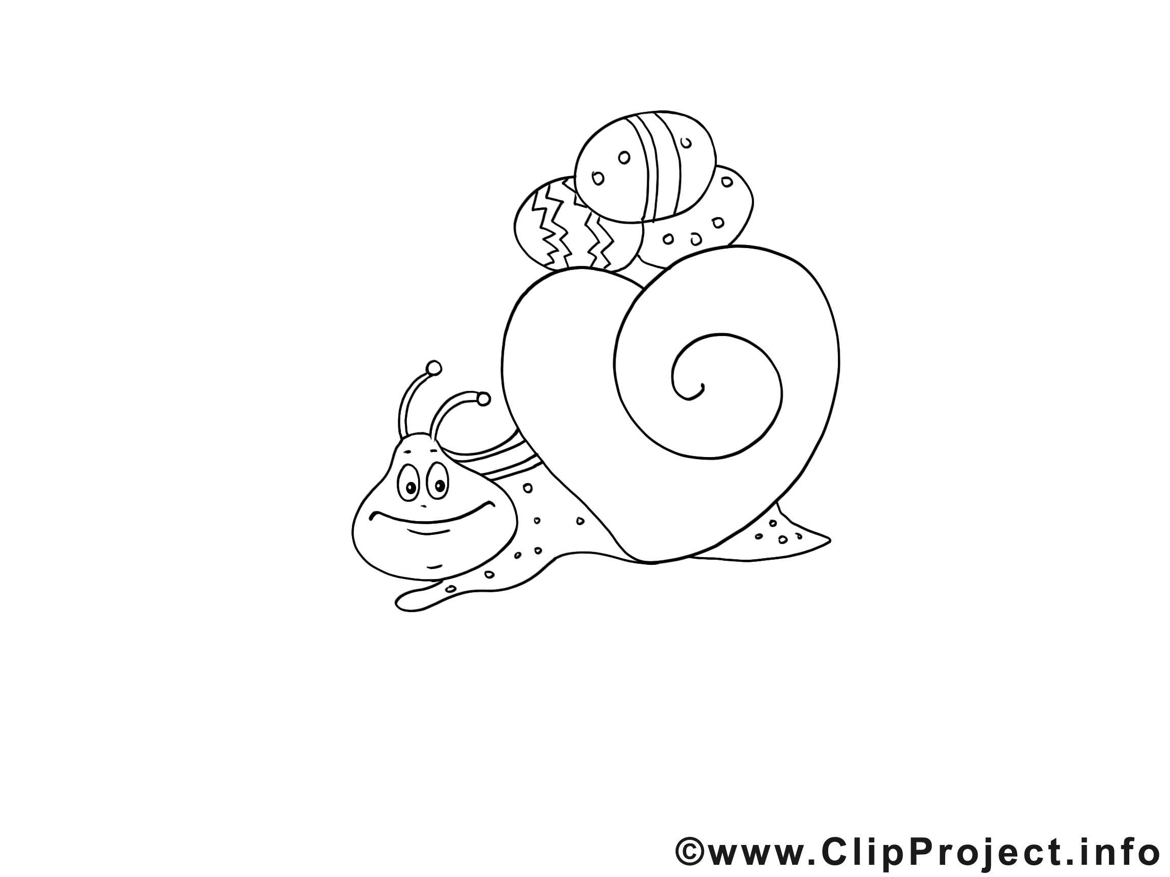 Escargot image – Coloriage pâques illustration
