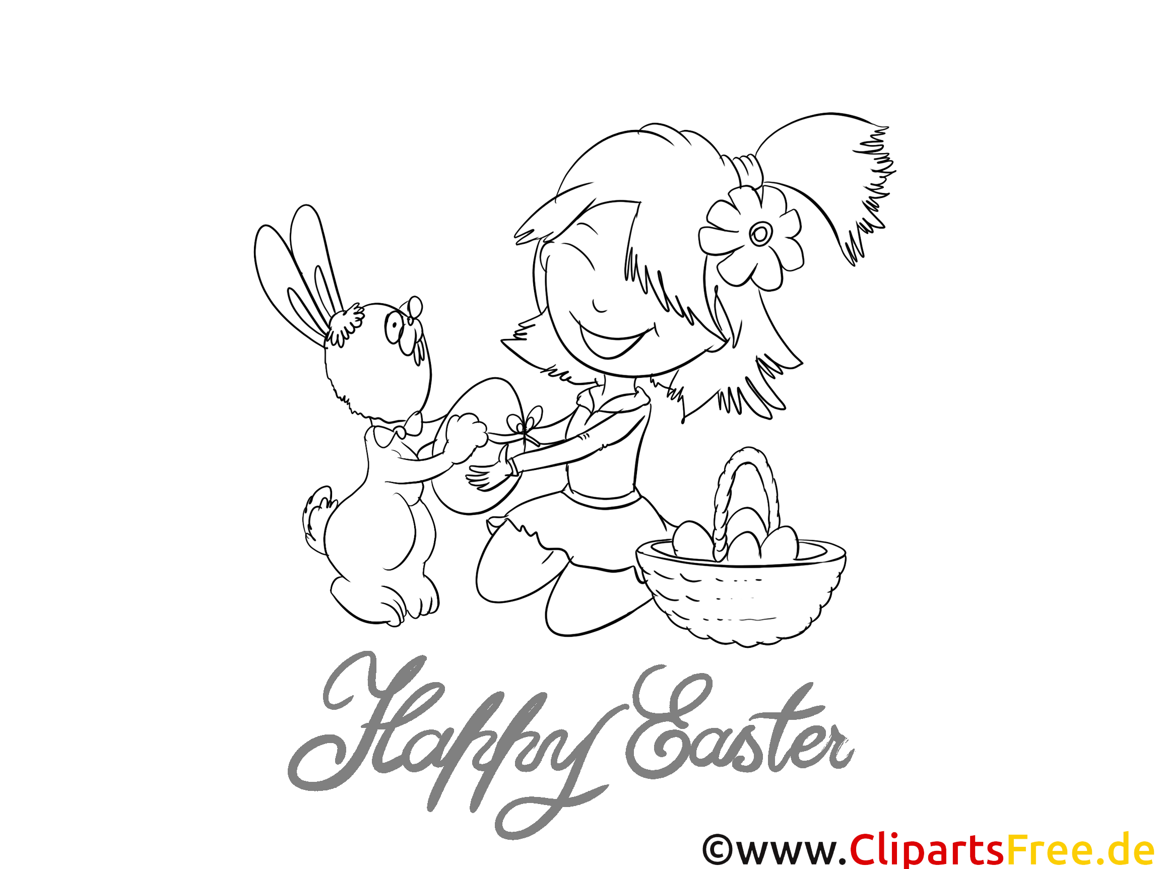 Fille lapin image gratuite – Pâques à imprimer
