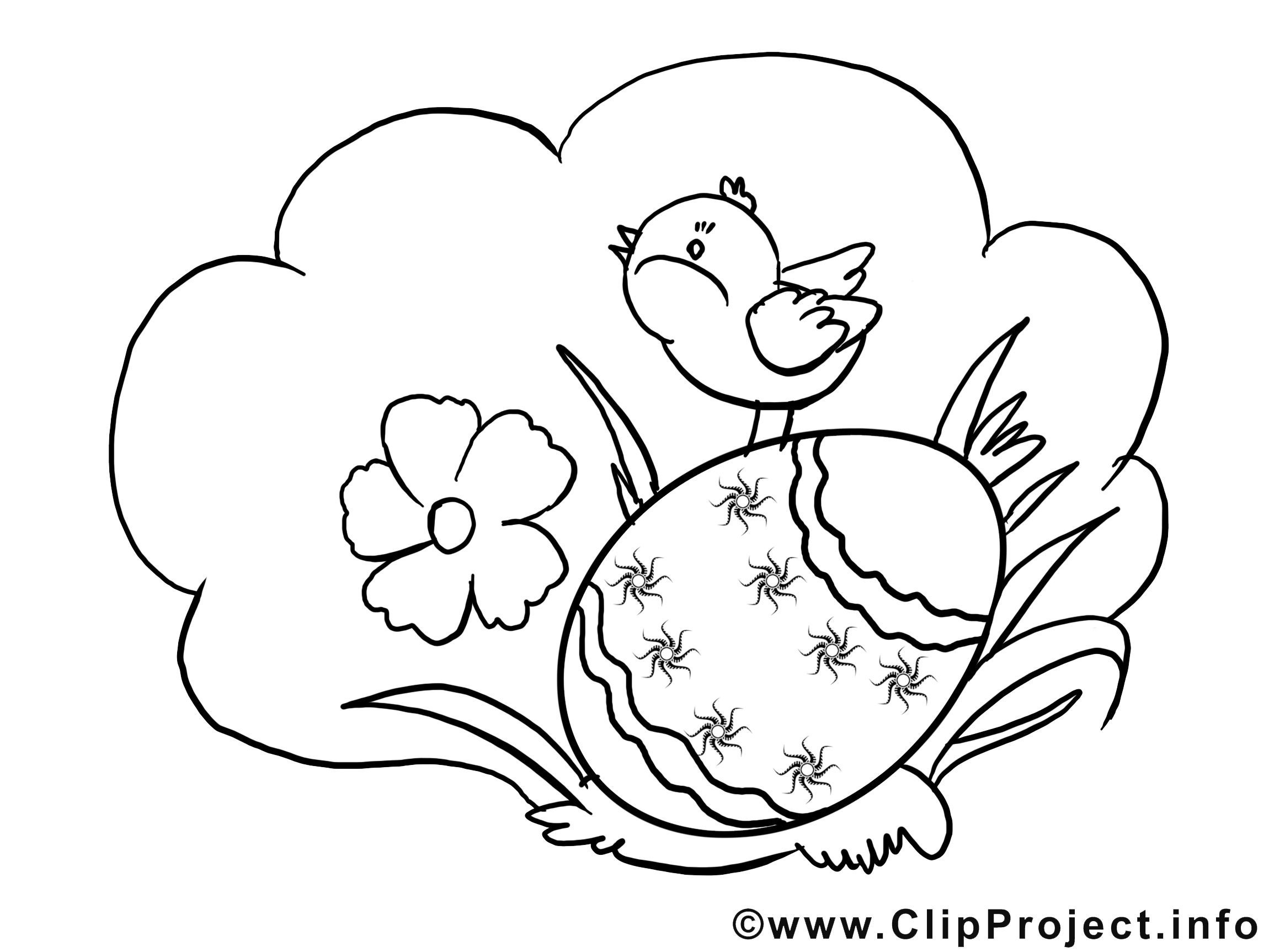 Herbe poussin clipart – Pâques dessins à colorier