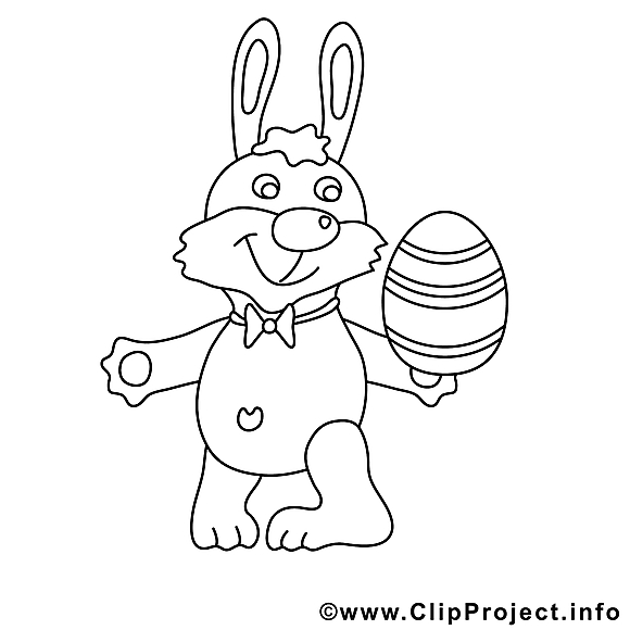 Image à télécharger lapin – Pâques à colorier