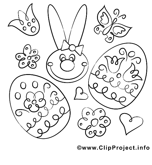 Lapin image gratuite – Pâques à colorier