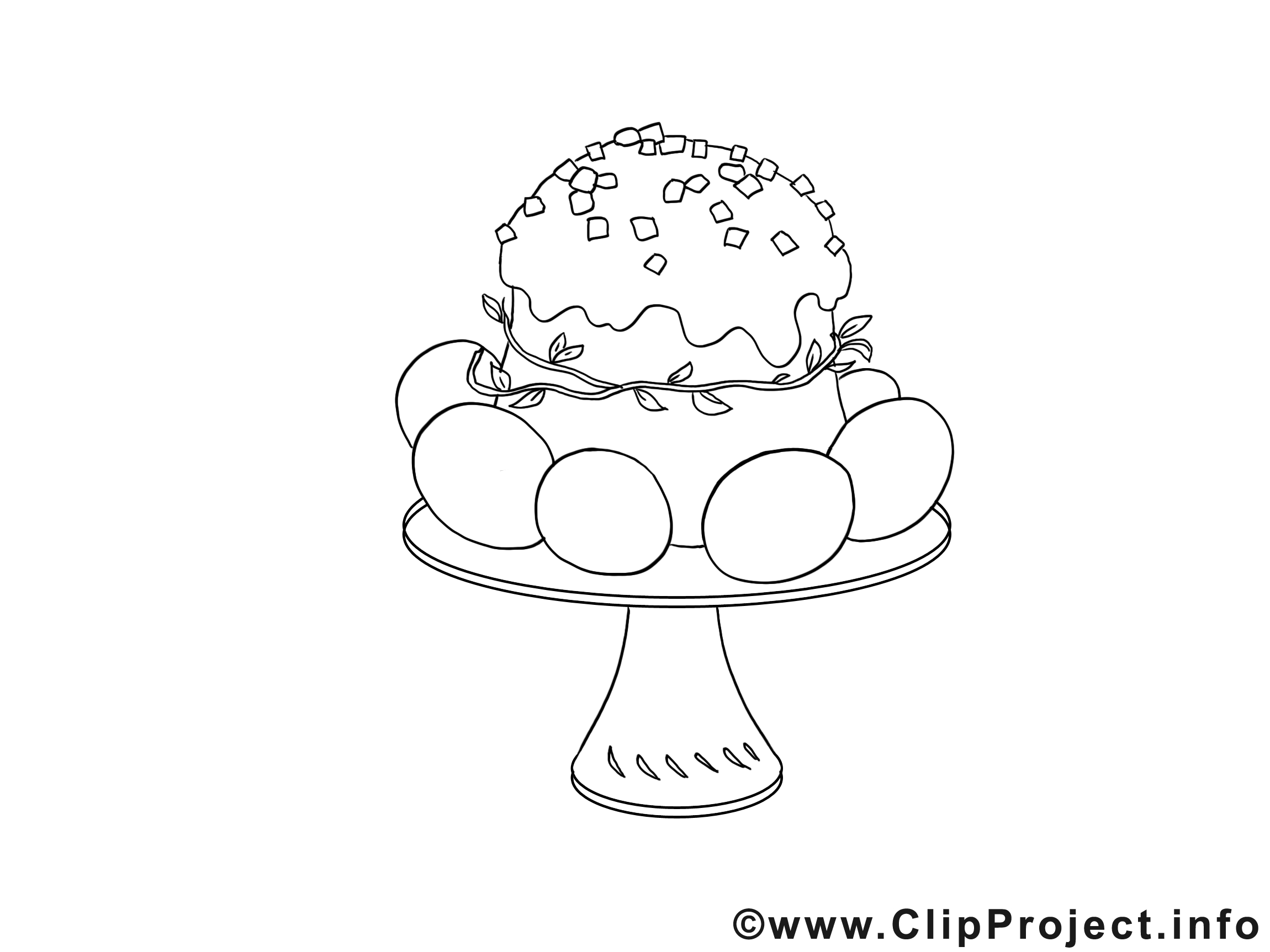 Petit gâteau dessin – Pâques gratuits à imprimer